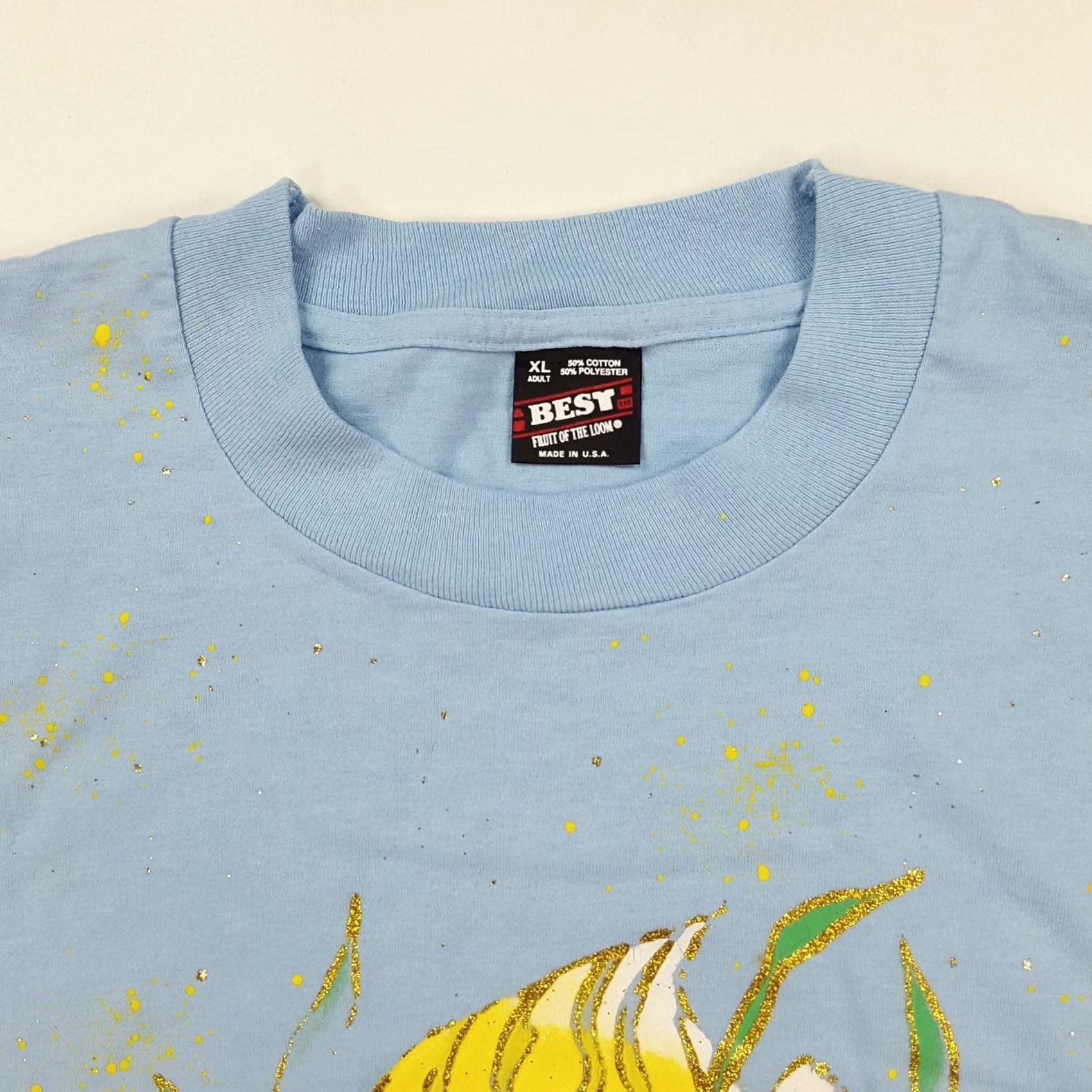 Fruit Of The Loom VINTAGE Nike Shirt Mens XL Blue Ocean Animals Beach Tropical Surf Retro T Shirt Size US XL / EU 56 / 4 - 5 Thumbnail