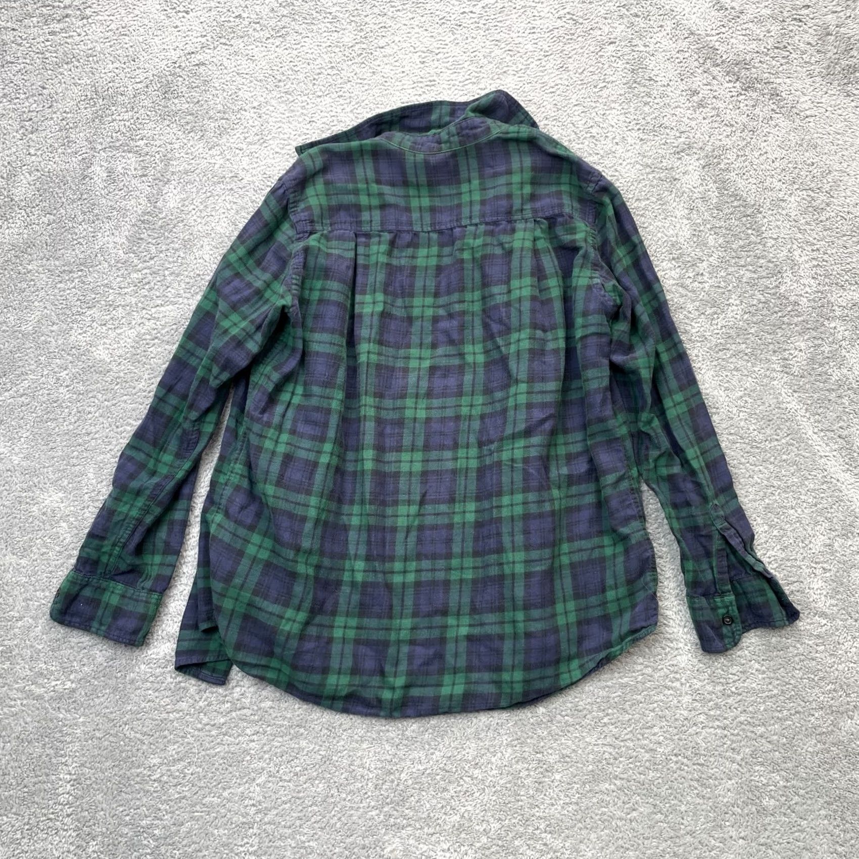 Uniqlo Uniqlo Shirt Womens XS Green Plaid Flannel Button-Up Cotton Pleated Casual Workwear Size XS / US 0-2 / IT 36-38 - 6 Thumbnail