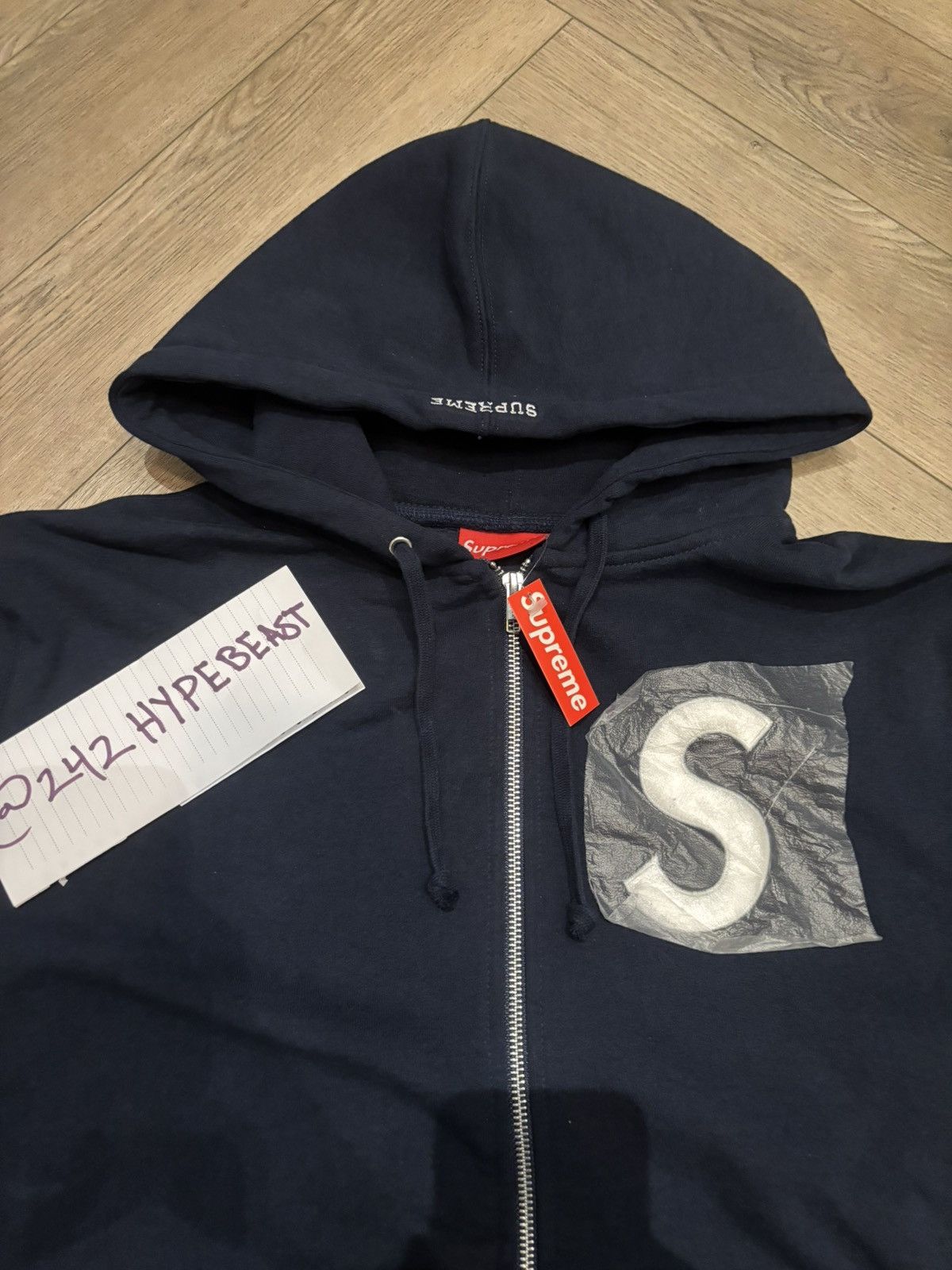 【SUPREME】 S LOGO ZIP UP HOODED SWEATSHIRT BLACK 24FW Supreme S Logo Zip Up Hooded Sweatshirt (FW24) Black Men's