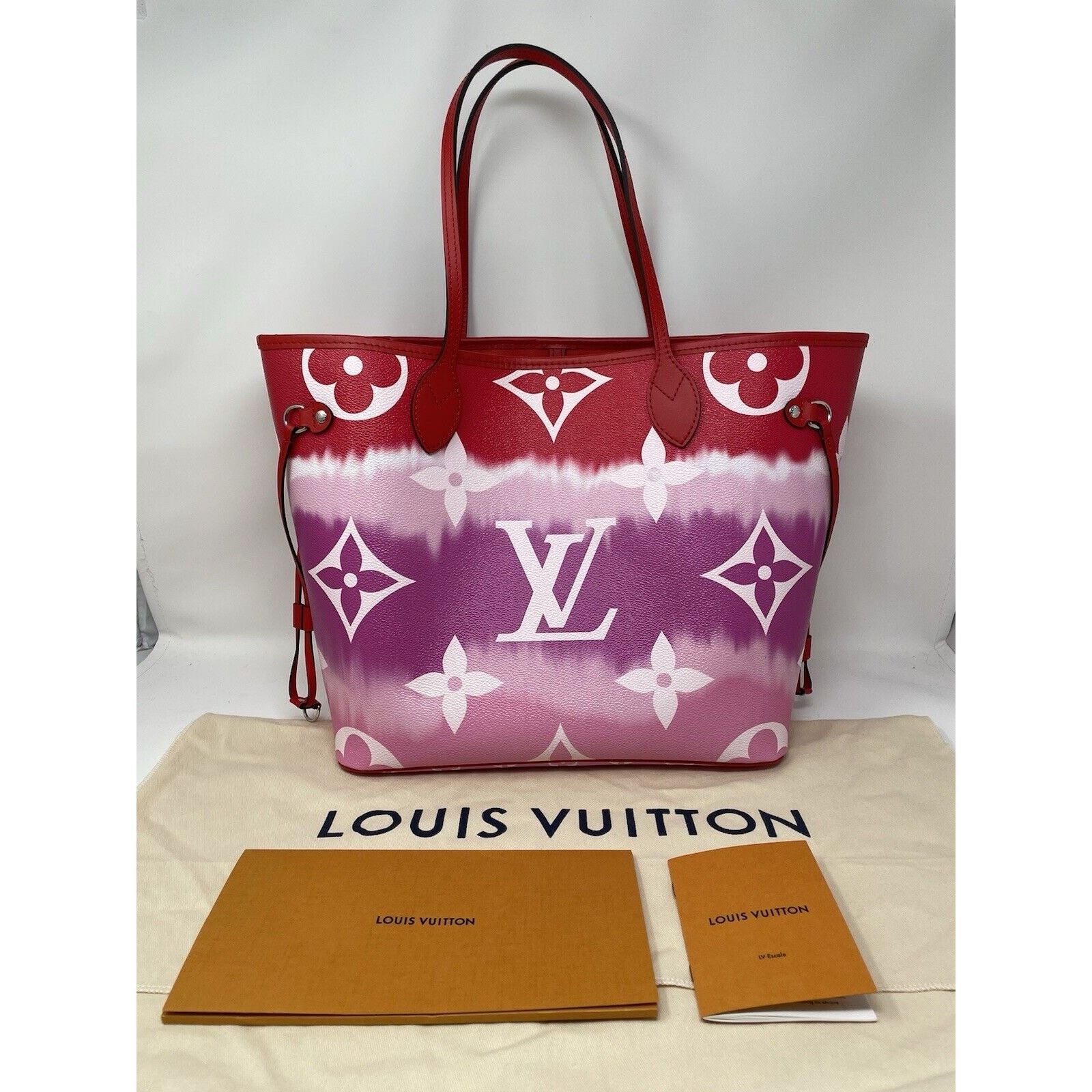 Louis Vuitton Louis Vuitton Neverfull Tote MM Pink/Red/White Canvas Size ONE SIZE - 1 Thumbnail