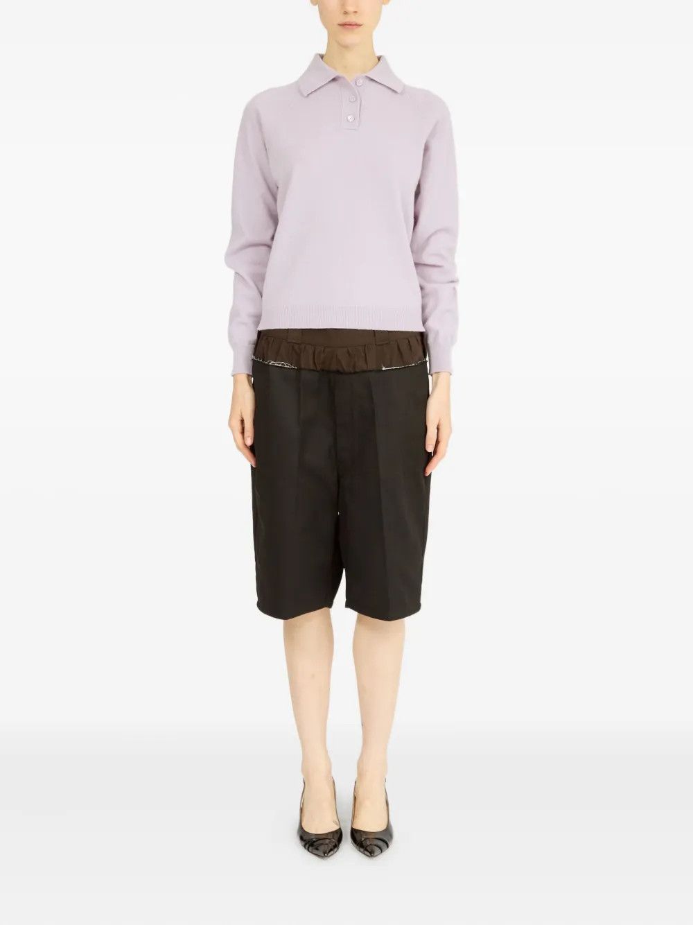 Maison Margiela o1w1db10526 Wool Polo Shirt in Violet Size XS / US 0-2 / IT 36-38 - 2 Thumbnail