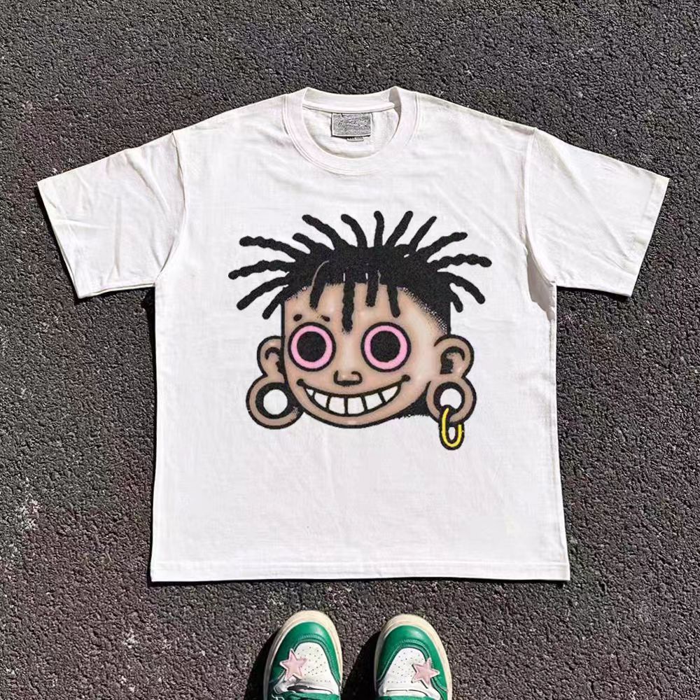Vintage White casual retro street trend boy printed t-shirt Size US M / EU 48-50 / 2 - 1 Thumbnail