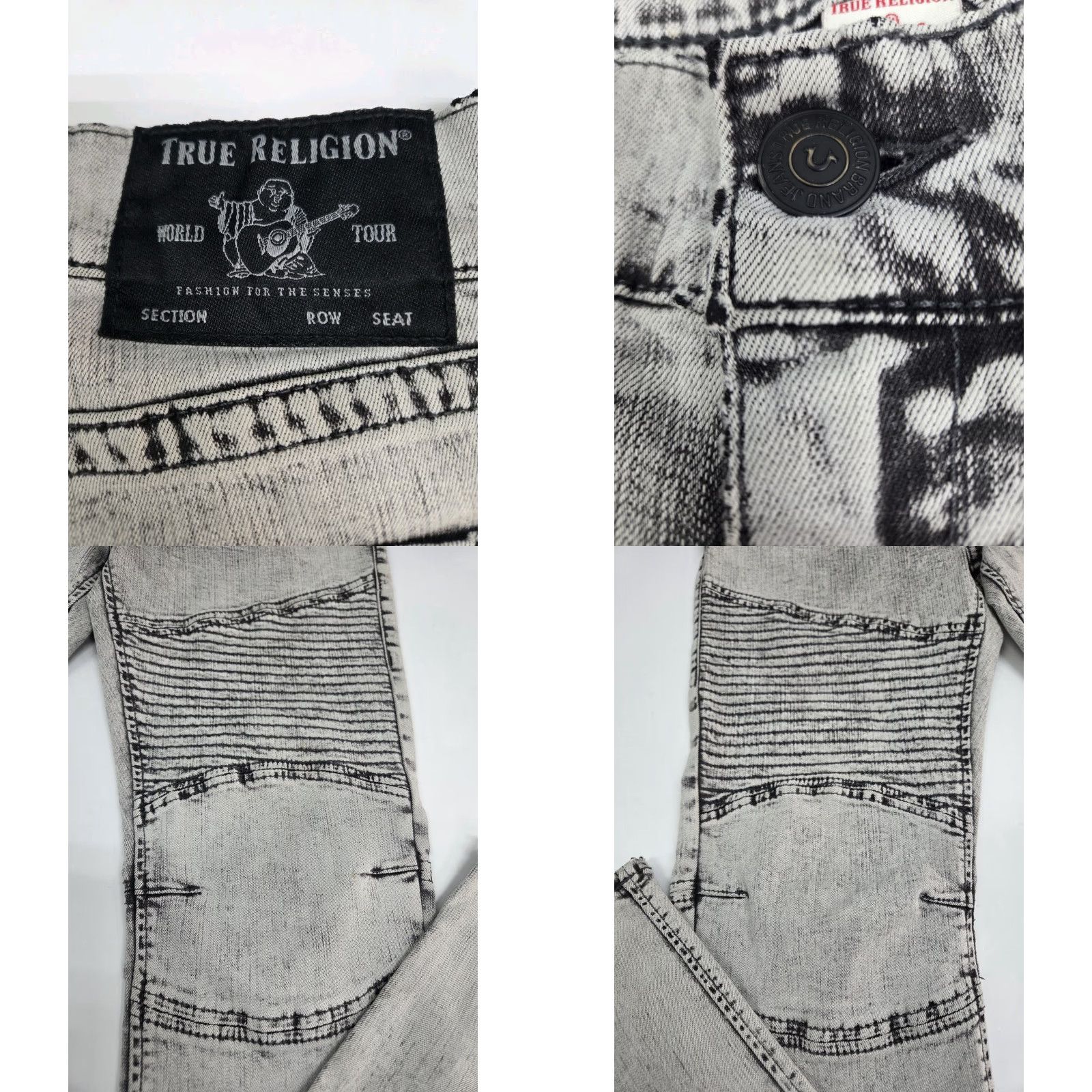 True Religion VINTAGE True Religion Jeans? Rocco Relaxed Skinny 32/33 Gray 5-Pocket Embroidered Denim Mens Size US 32 / EU 48 - 8 Thumbnail