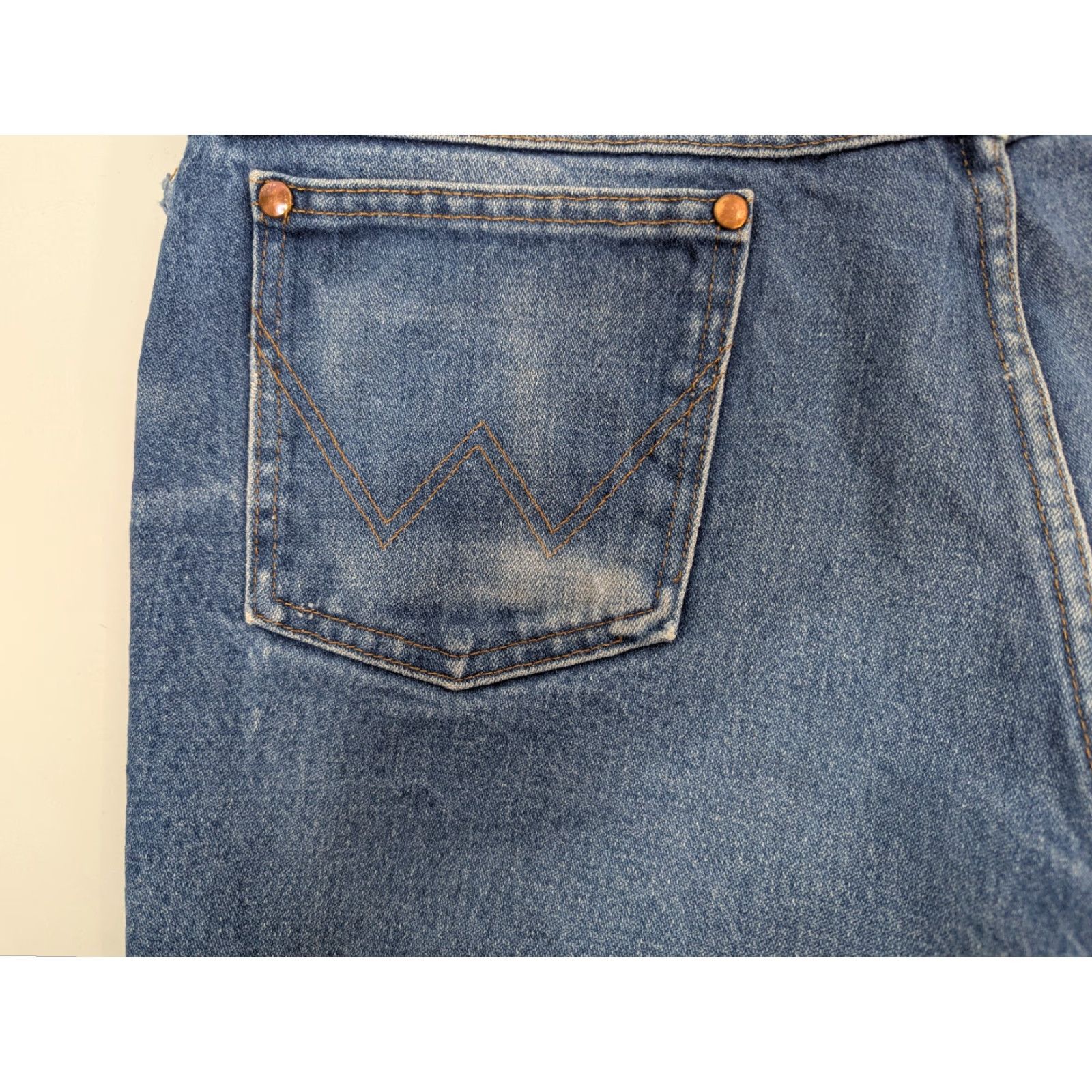Wrangler Vintage Wrangler Jeans Men's 36x34 Cowboy Cut Bootcut 13MWZ Original Distressed Denim Blue 5-Pocket Western USA Cowboy Mens Jeans Size US 36 / EU 52 - 2 Thumbnail