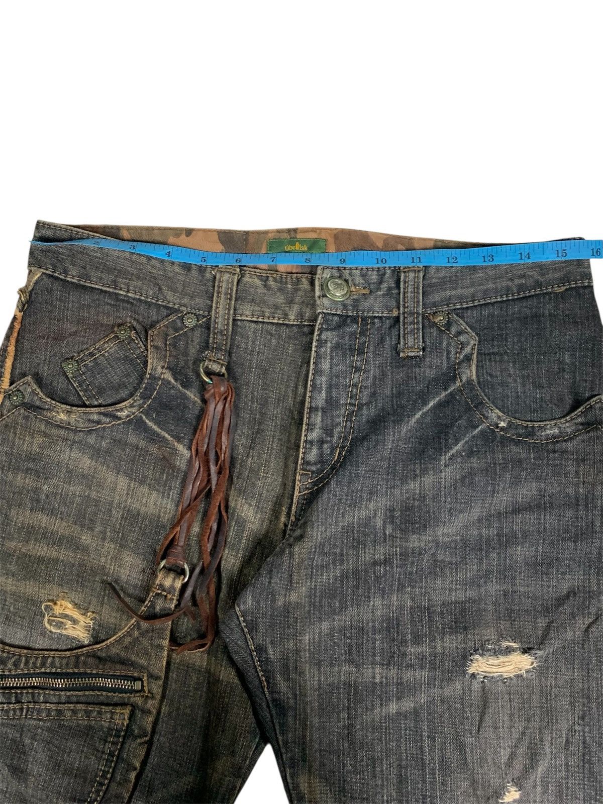Obelisk 2000s OBELISK Gun Holster Western Flare Jeans Size US 32 / EU 48 - 9 Thumbnail