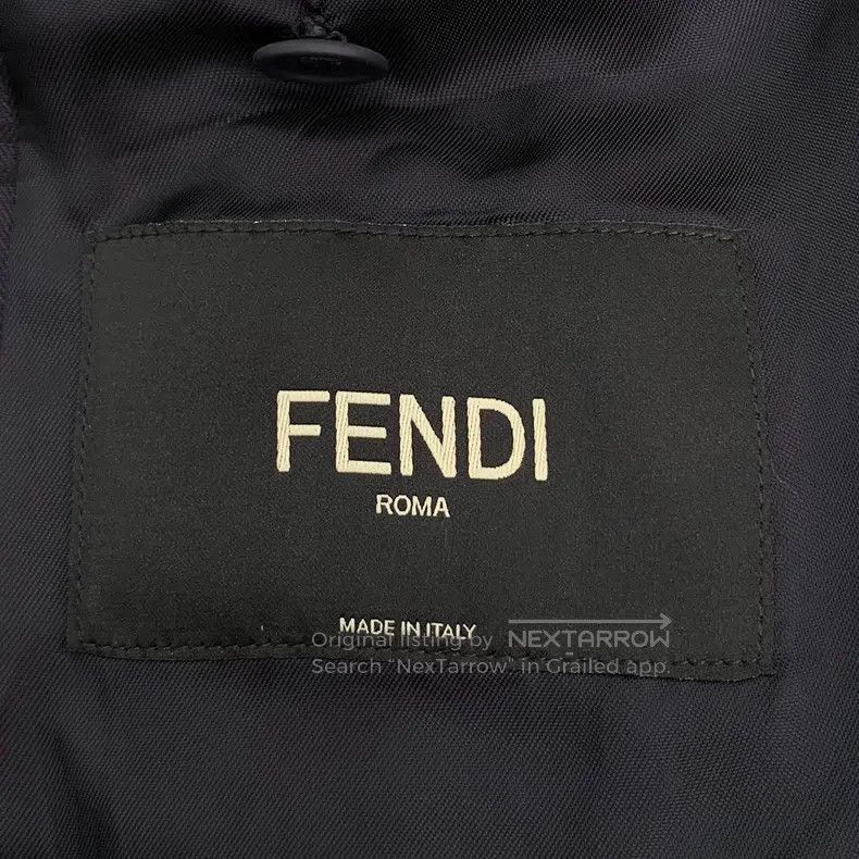 Fendi Fendi Navy blue logo letter full print hooded zipper wool Size US M / EU 48-50 / 2 - 5 Thumbnail