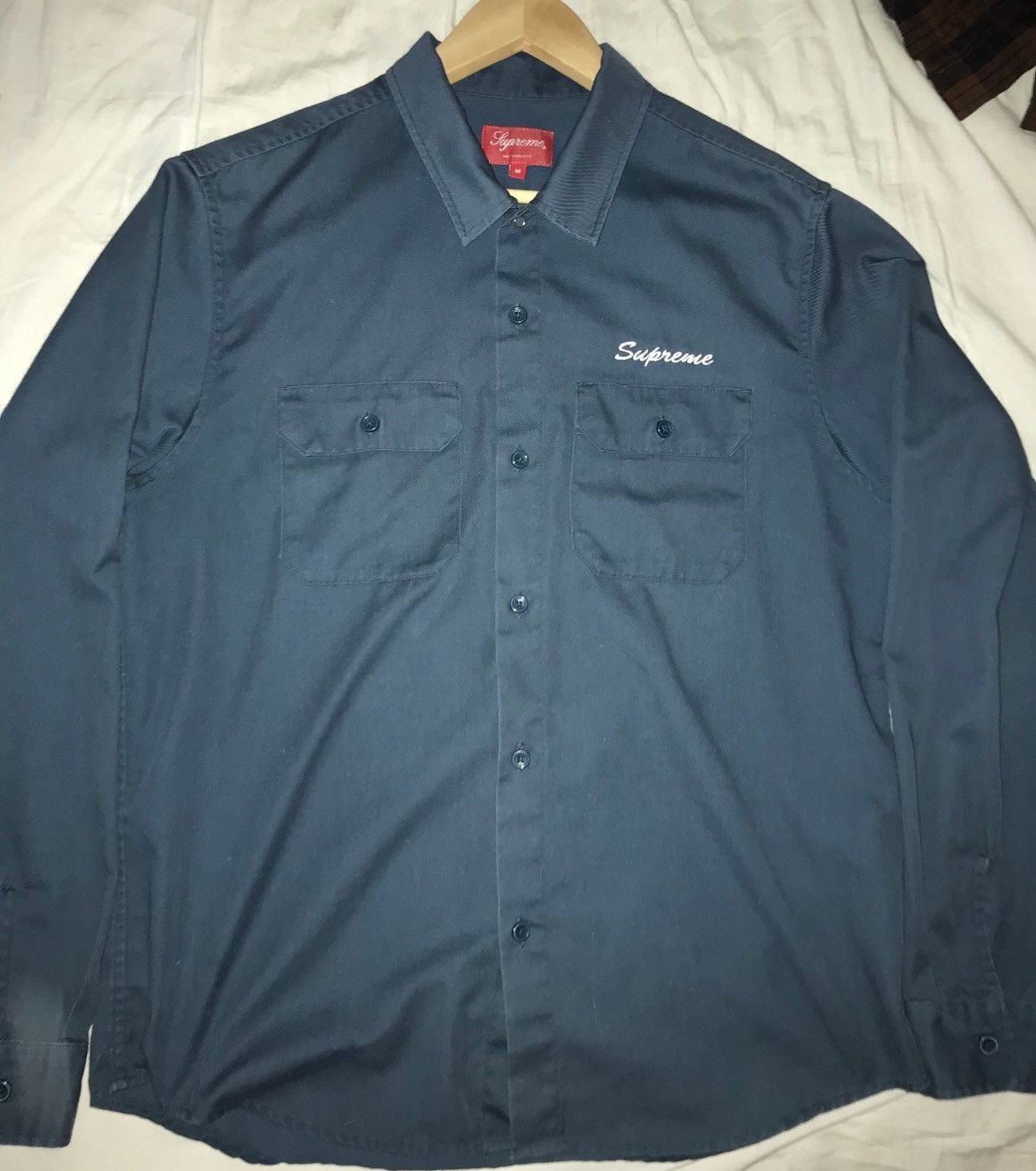 Supreme Supreme x Mike Kelley Ahhh Youth! Navy Work Shirt Size US M / EU 48-50 / 2 - 7 Thumbnail