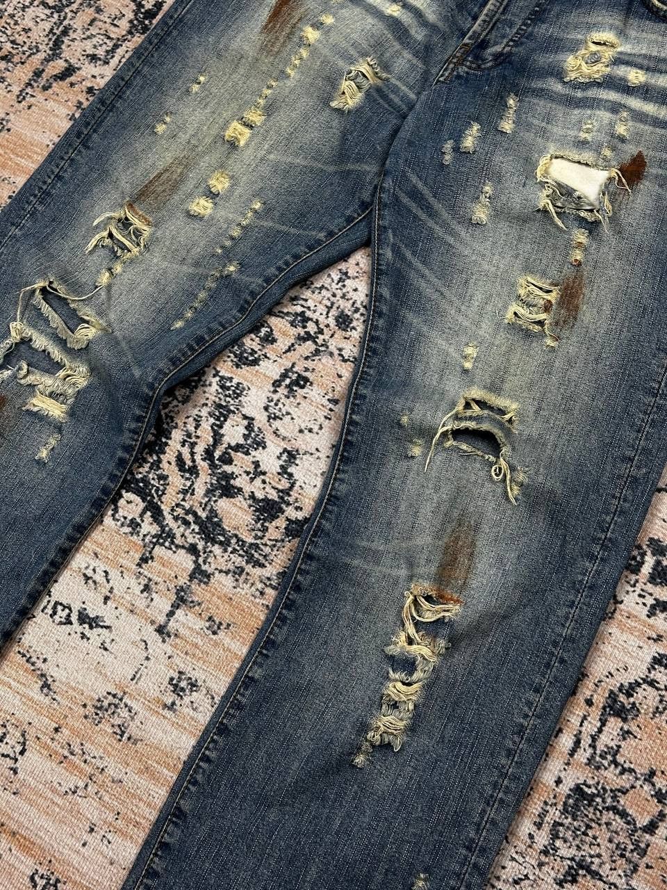 Japanese Brand Vintage Avant Garde Destroyed Punk Baggy Denim Jeans Size US 32 / EU 48 - 4 Thumbnail