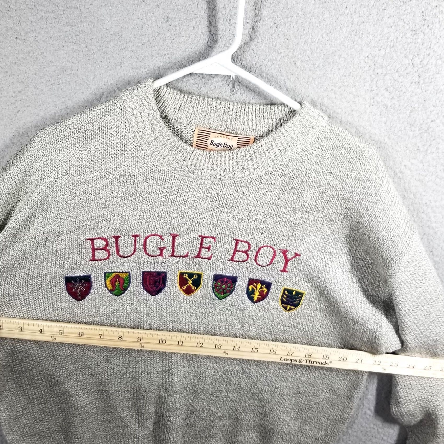 Bugle Boy Bugle Boy Sweater Mens M Gray Acrylic Polyester Pullover Crewneck Logo Size US M / EU 48-50 / 2 - 7 Thumbnail