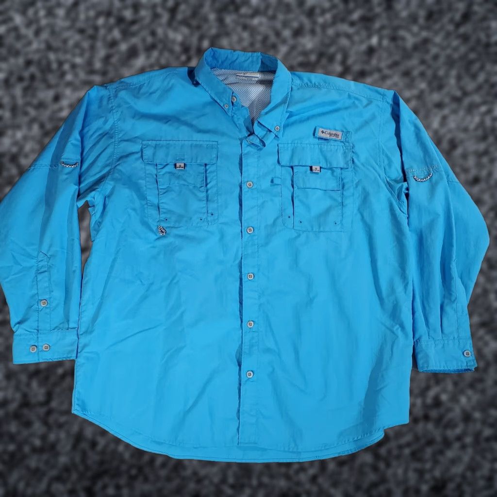 Vintage Columbia PFG Omni-Shade Fishing Shirt Mens XL Blue Button-Up Long Sleeve Size US XL / EU 56 / 4 - 1 Thumbnail