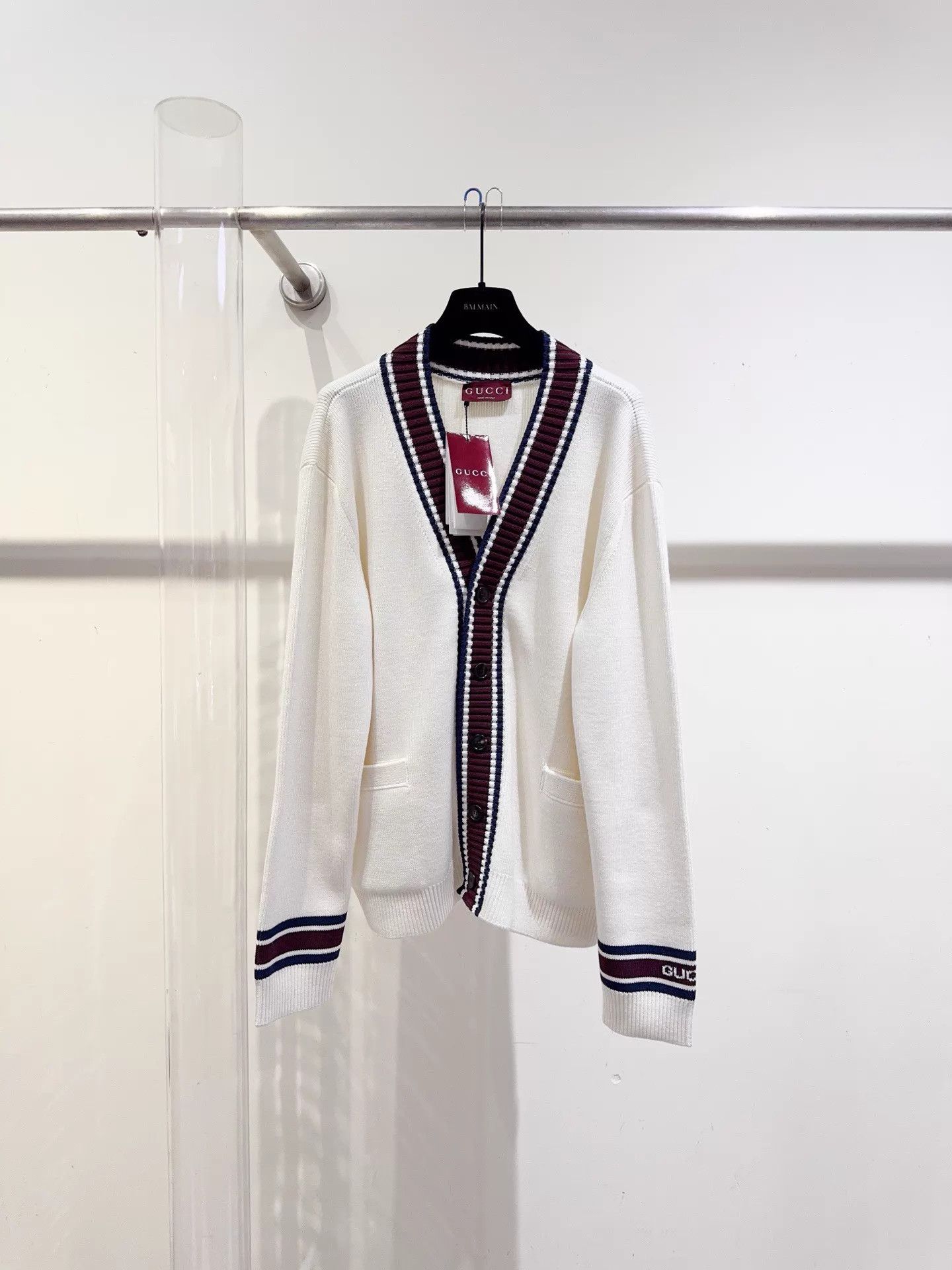 Gucci Gucci 25 SS Preppy Cardigan M New With Tags Cuff Logo Size M / US 6-8 / IT 42-44 - 1 Thumbnail