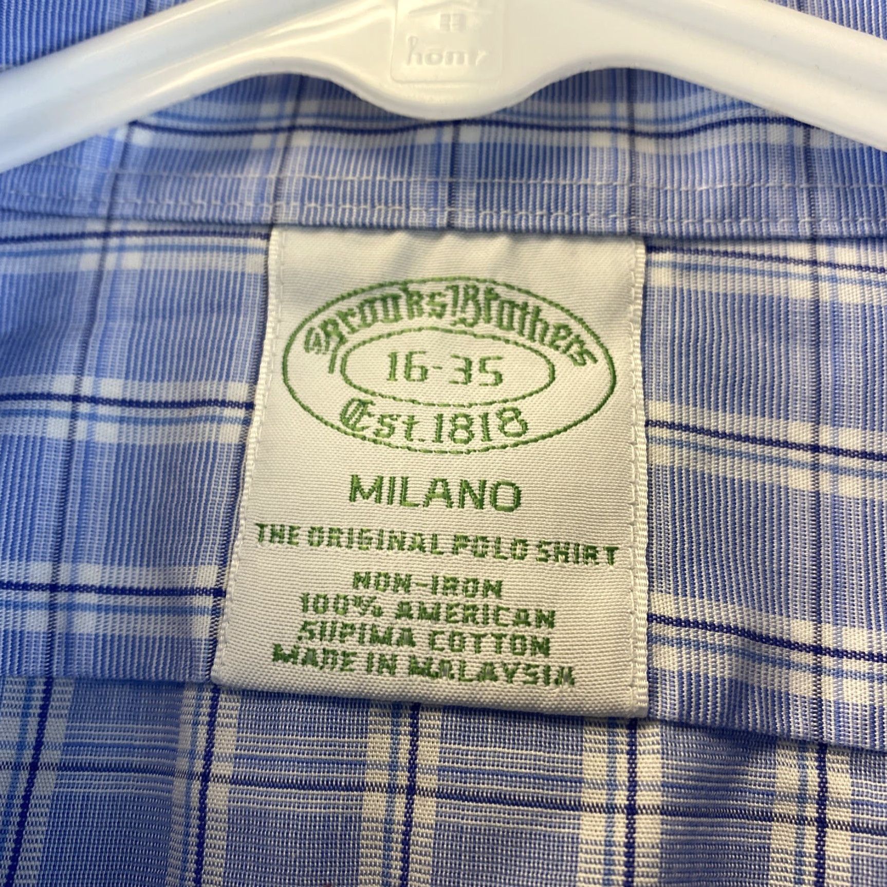 Brooks Brothers Brooks Brothers Shirt Mens 16/35 Long Sleeve Button-Up Plaid Cotton Blue Casual Size US L / EU 52-54 / 3 - 5 Thumbnail