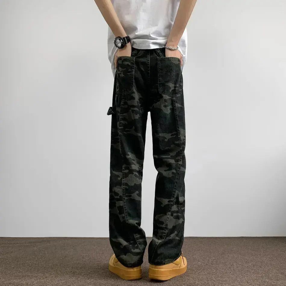 Japanese Brand Retro loose straight casual camouflage jeans Size US 32 / EU 48 - 3 Thumbnail