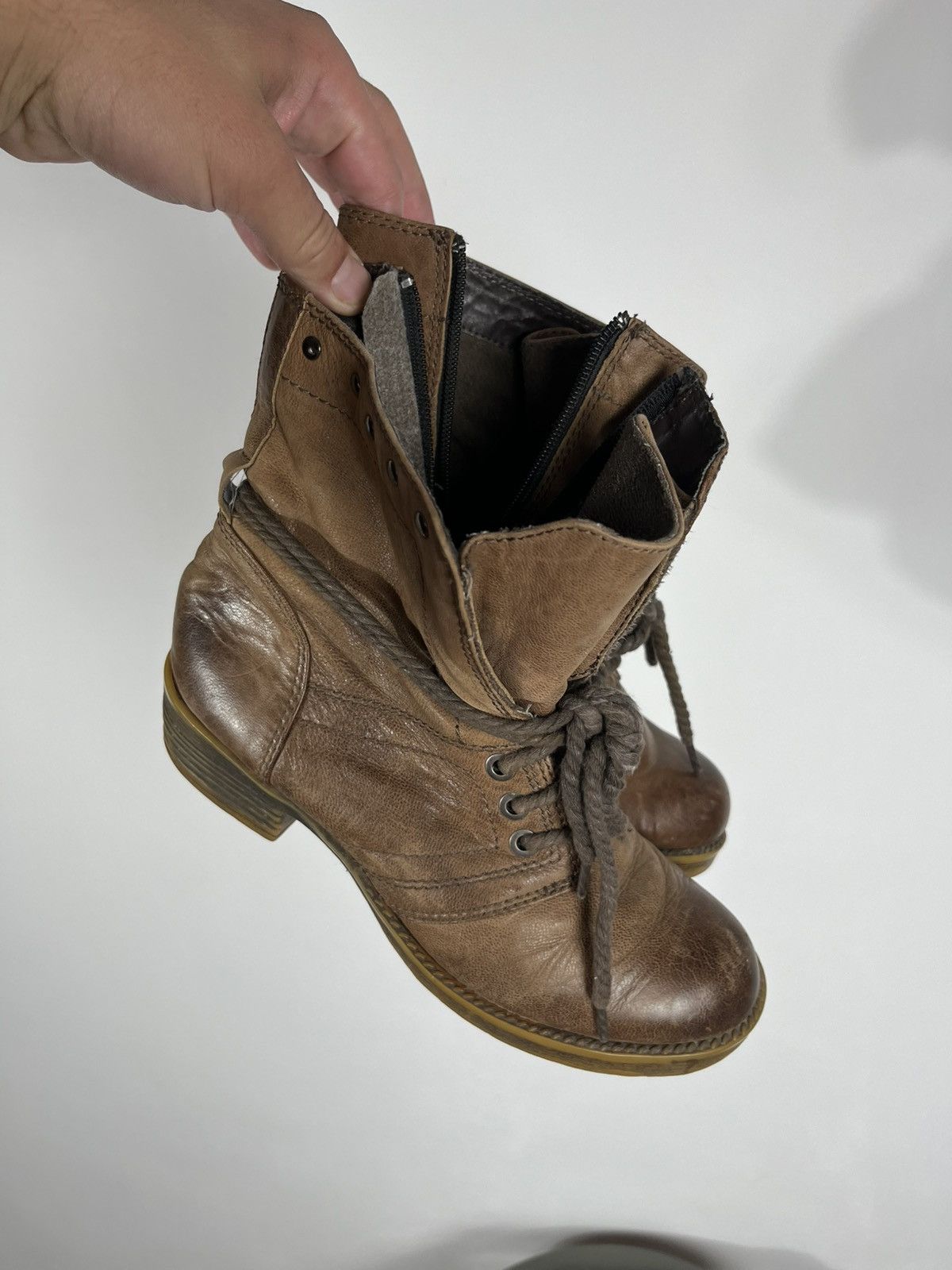 Vintage Vintage Brown Leather Lace-Up Boots – Women’s Size 38 Size US 8 / IT 38 - 12 Thumbnail