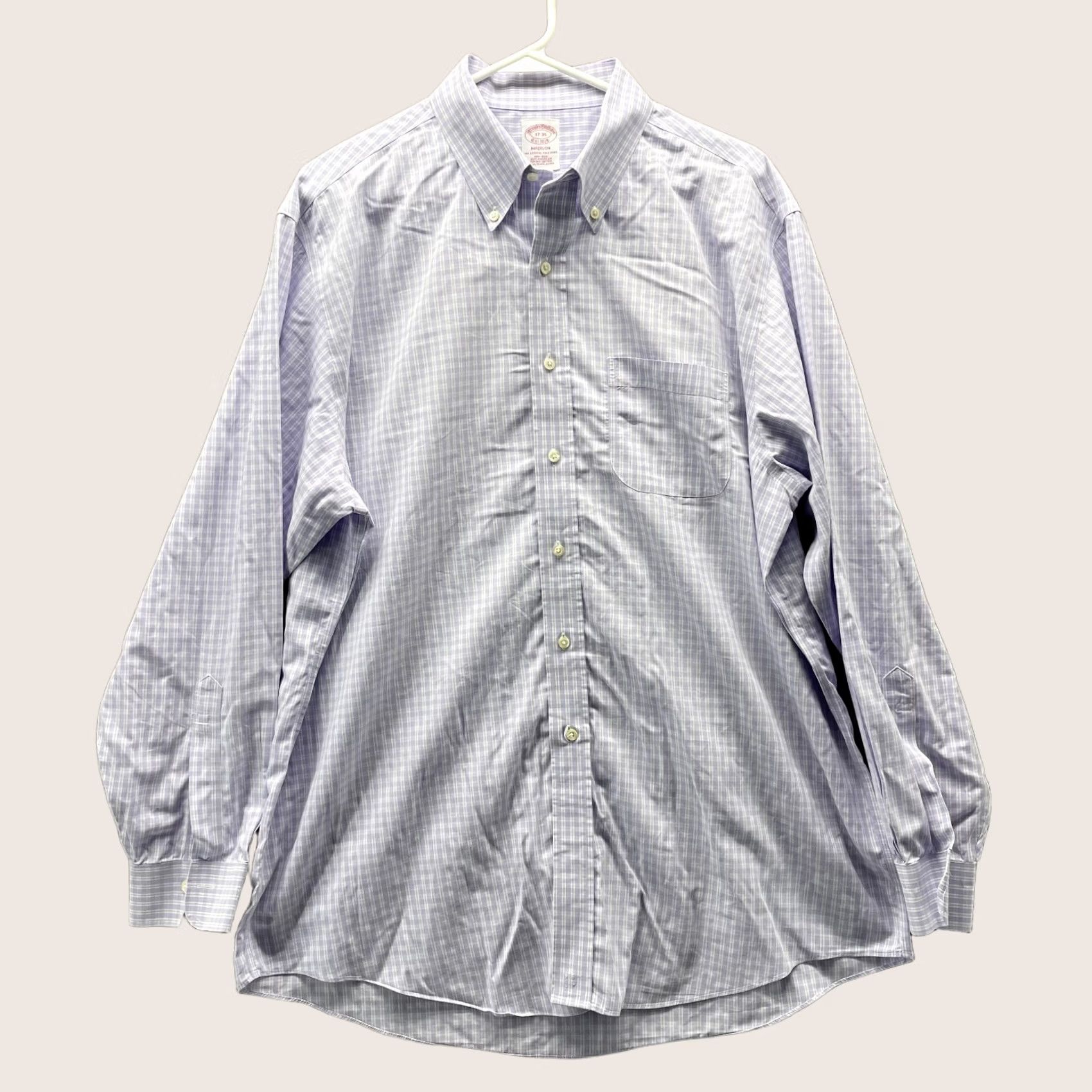Brooks Brothers VINTAGE Brooks Brothers Shirt Men 17 35 Check Purple Casual Button-Down Madison Preppy Size US XL / EU 56 / 4 - 1 Thumbnail