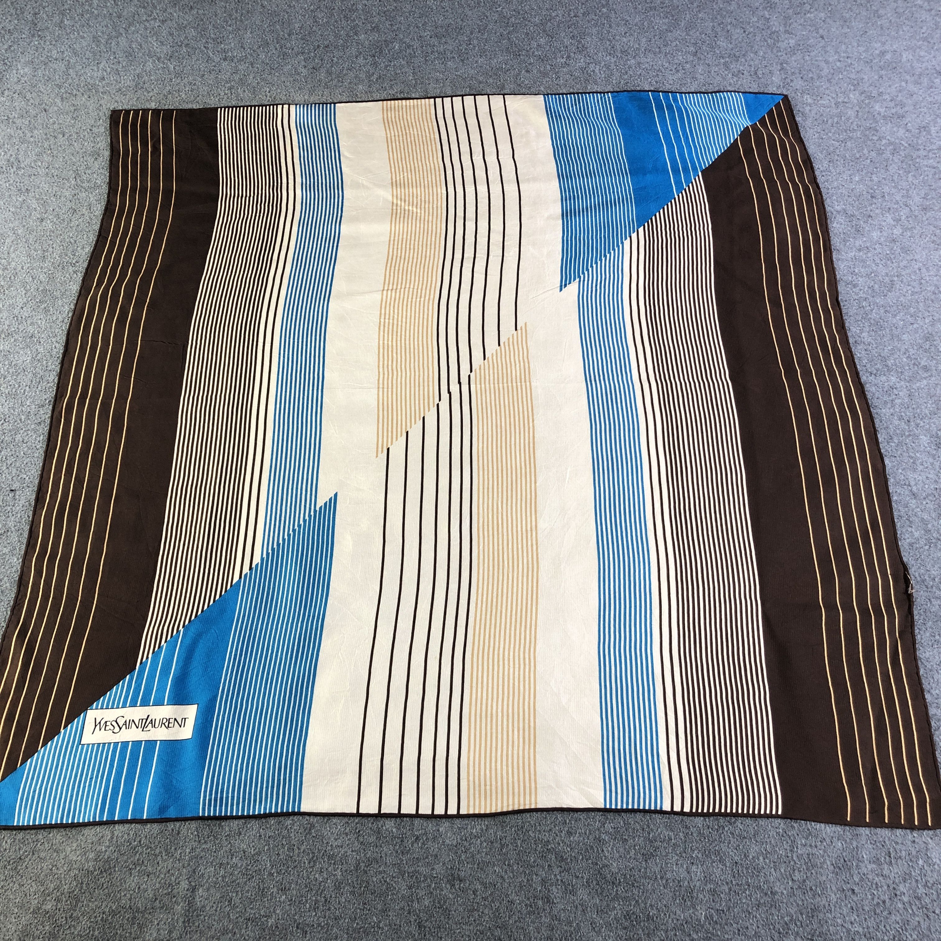Yves Saint Laurent Yves Saint Laurent Hand Rolled Silk Scarf M1142 Size ONE SIZE - 2 Thumbnail