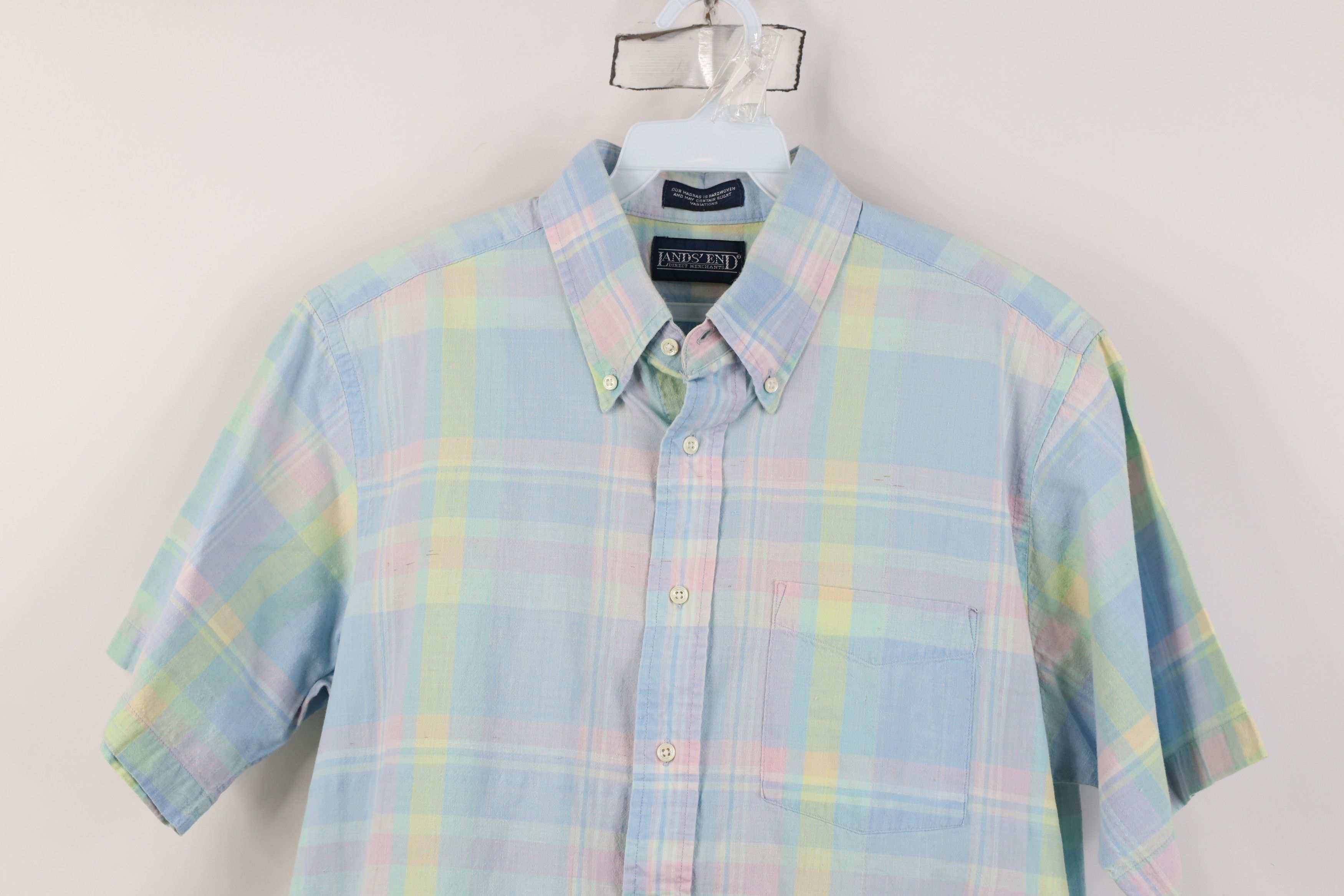 Lands' End Vintage 90s Lands End Madras Plaid Button Down Shirt USA Size US L / EU 52-54 / 3 - 2 Thumbnail