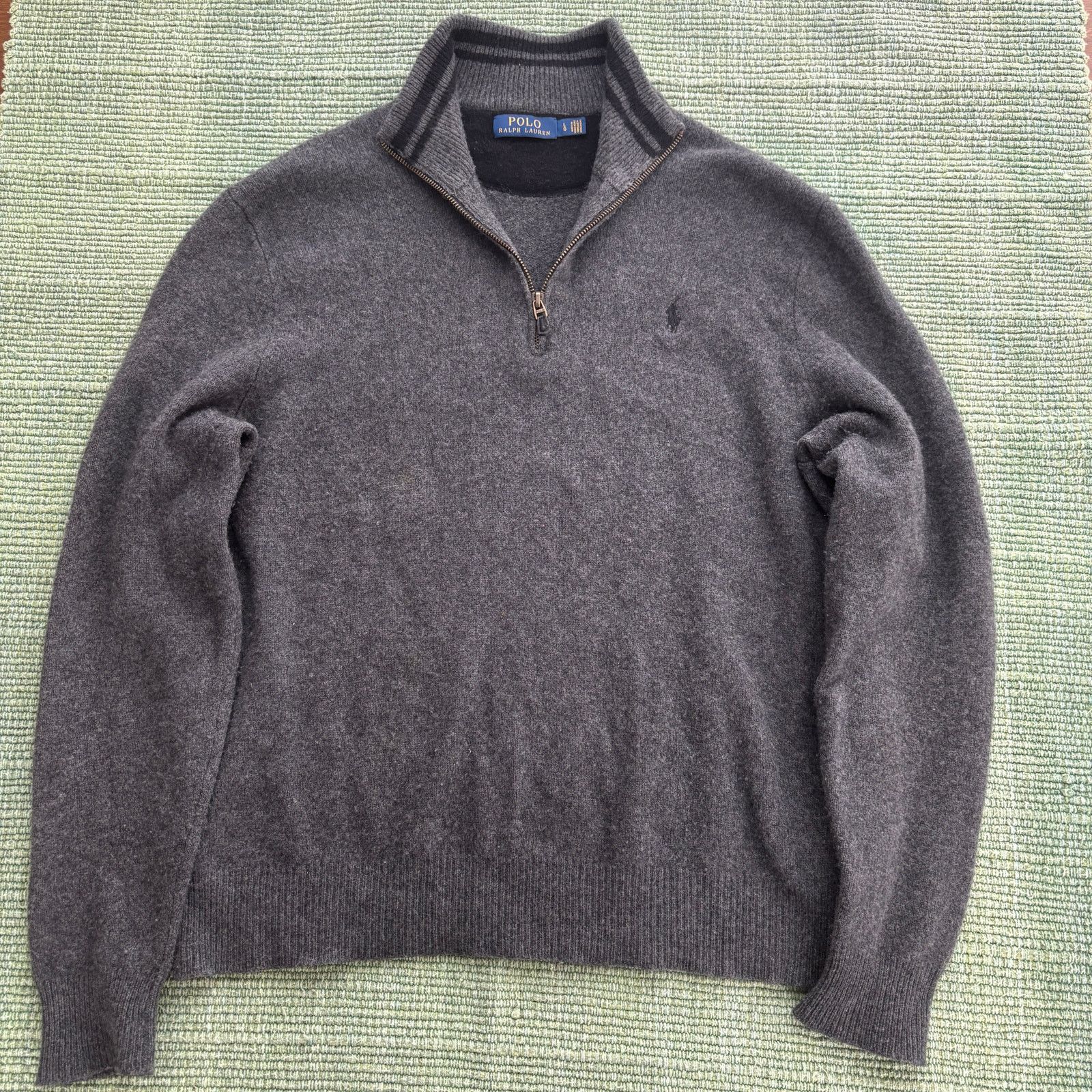 Polo Ralph Lauren Polo Ralph Lauren gray cashmere wool quarter zip sweater Size US L / EU 52-54 / 3 - 1 Thumbnail