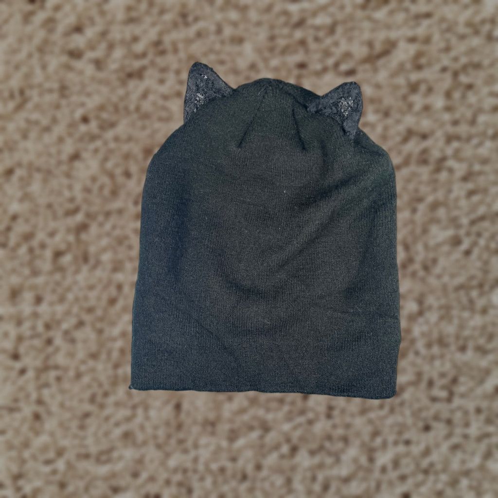 Torrid Beanie Toque Women One Size Black Acrylic Blend Cat Ears Ski