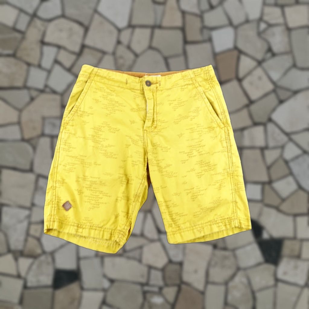 Altamont VINTAGE Altamont Shorts Mens 29 Yellow Chino Shorts Geometric Breathable Lightweight Pockets 10in Inseam Regular Mens Size US 31 - 1 Thumbnail
