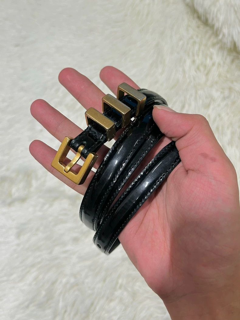 Yves Saint Laurent Saint Laruent 14SS Gold Triple-Button Cowhide Belt 2502-Nex Size ONE SIZE - 1 Thumbnail