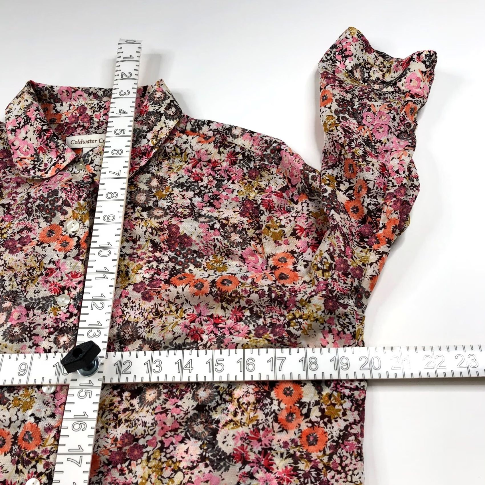 Coldwater Creek Coldwater Creek MED Button LS Lightweight Multicolor Floral Shirt All Over Print Ladies Shirt Button-Up Size M / US 6-8 / IT 42-44 - 4 Thumbnail