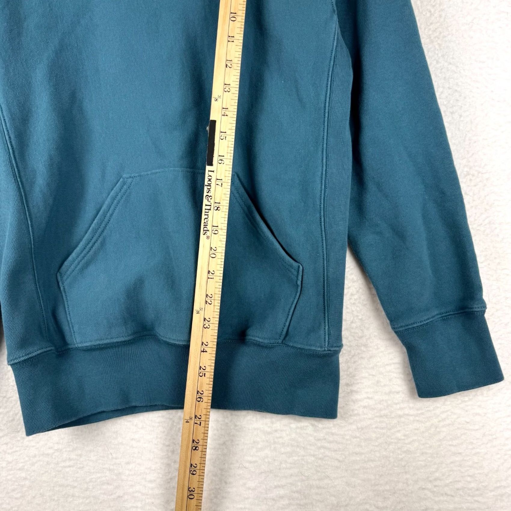 J.Crew VINTAGE J.CREW Hoodie Mens XS Teal Thick Heavyweight Pullover Jacket Fleece Cotton Long Sleeve Size US XS / EU 42 / 0 - 6 Thumbnail