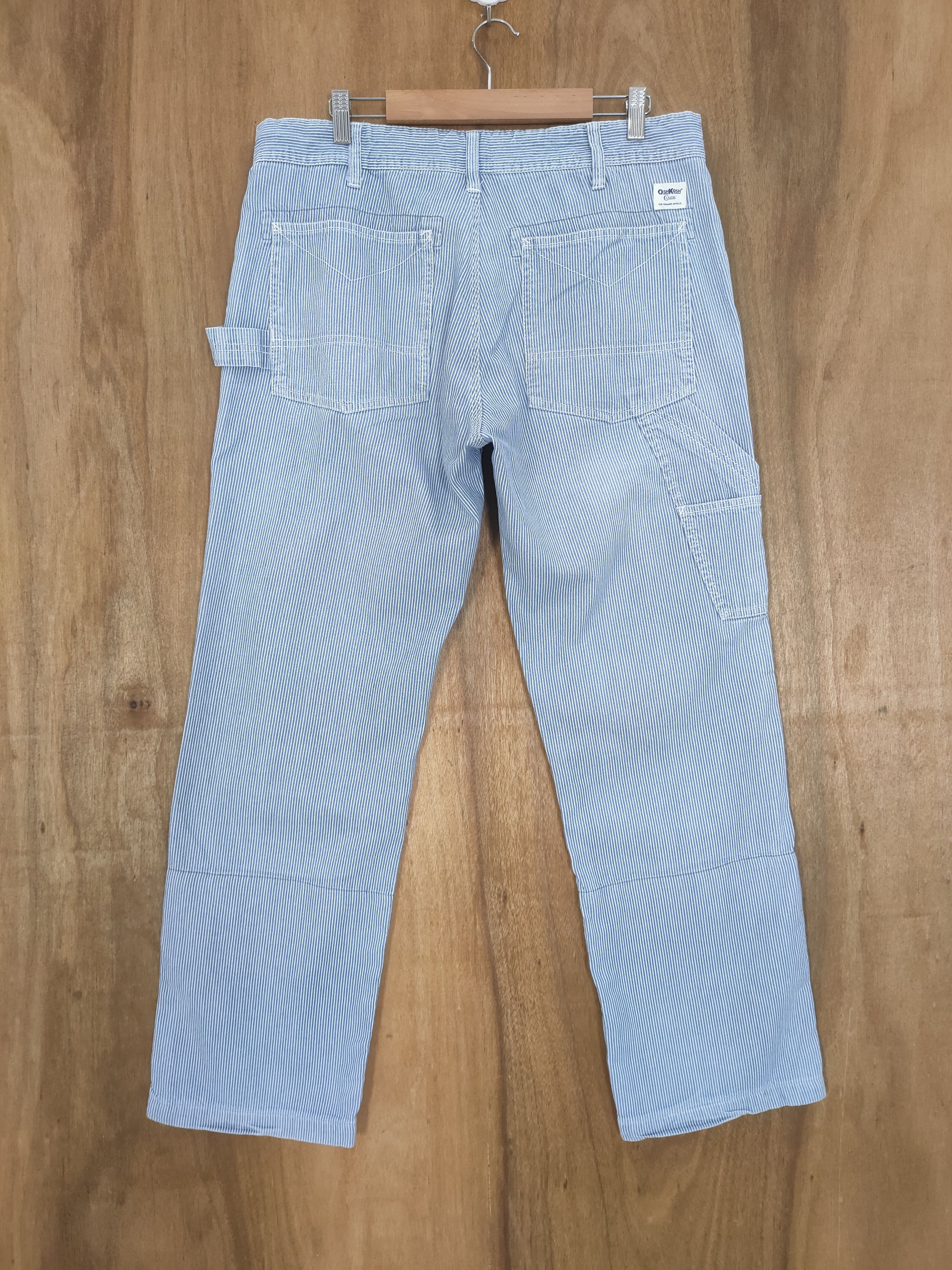 Oshkosh VINTAGE OSHKOSH HICKORY STRIPE CARGO PANTS Size US 34 / EU 50 - 2 Thumbnail