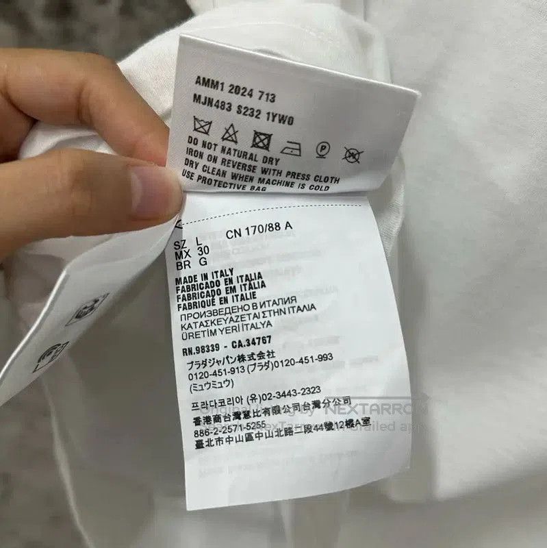 Miu Miu Miu Miu White Logo Cotton Crop T-Shirt . Size L / US 10 / IT 46 - 8 Thumbnail