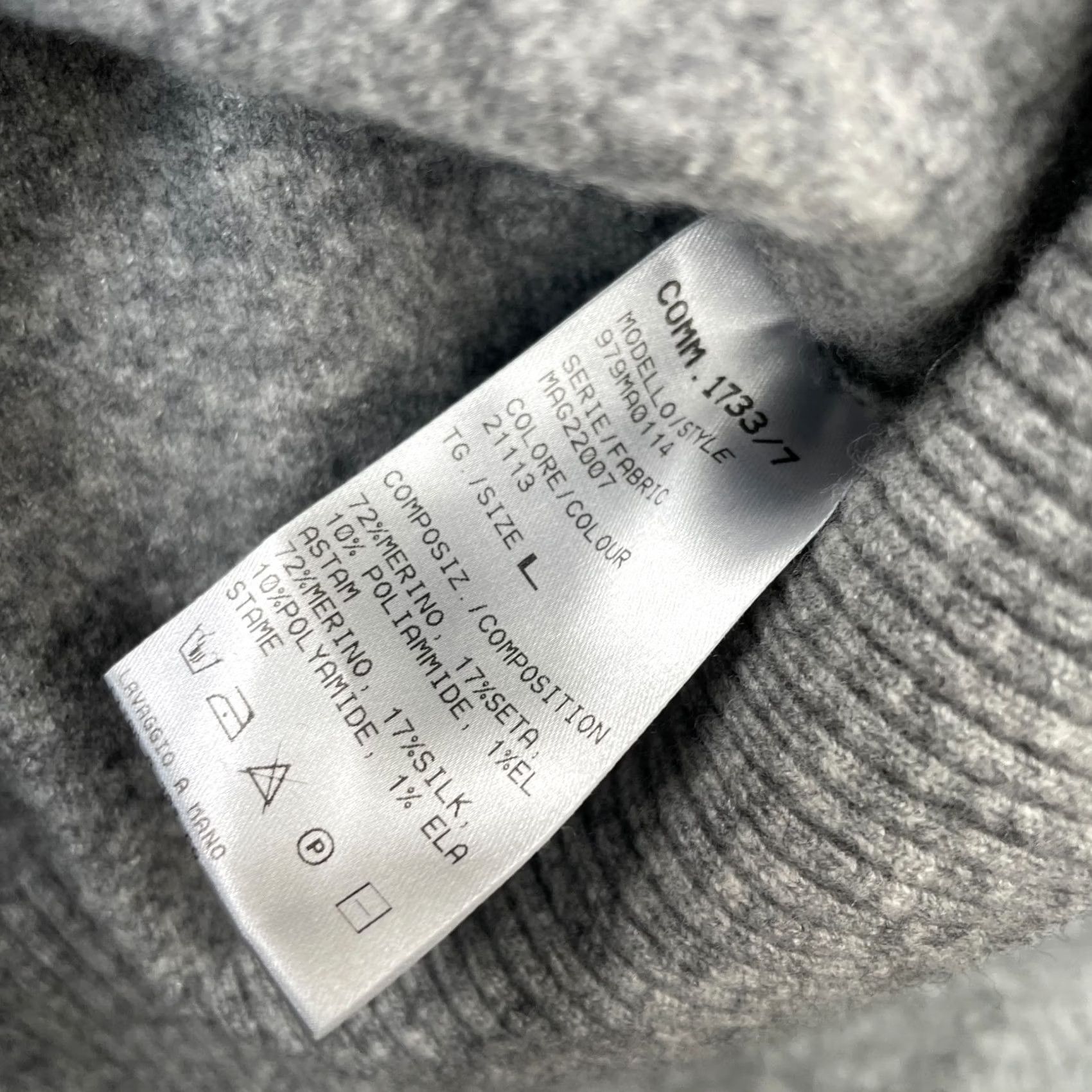 Eleventy Eleventy Sweater Womens Large Gray Colorblock Merino Wool Silk Blend Italy Size L / US 10 / IT 46 - 4 Thumbnail
