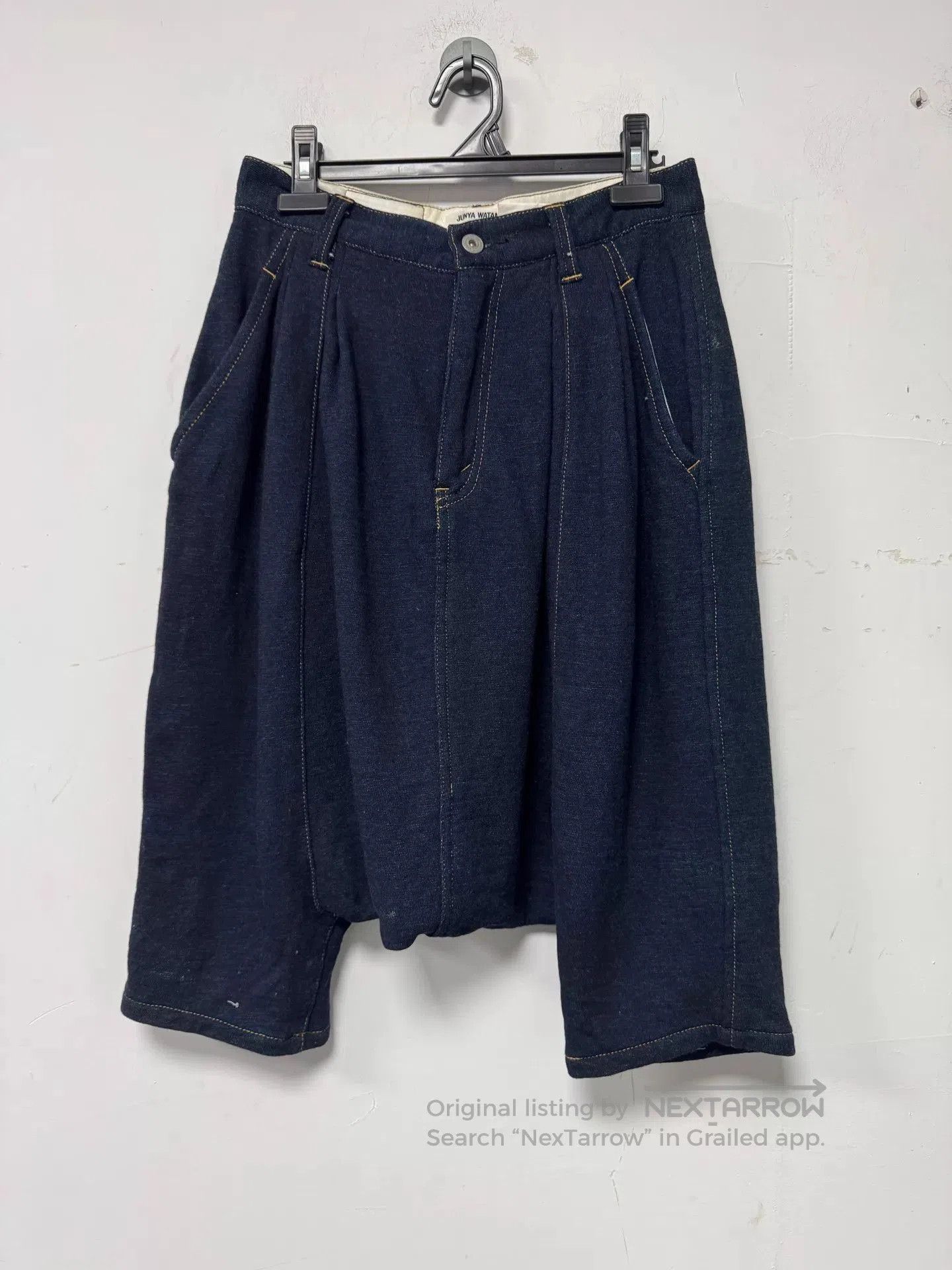 Junya Watanabe Blue Denim Pleated Shorts Size 28. Size US 28 / EU 44 - 1 Thumbnail