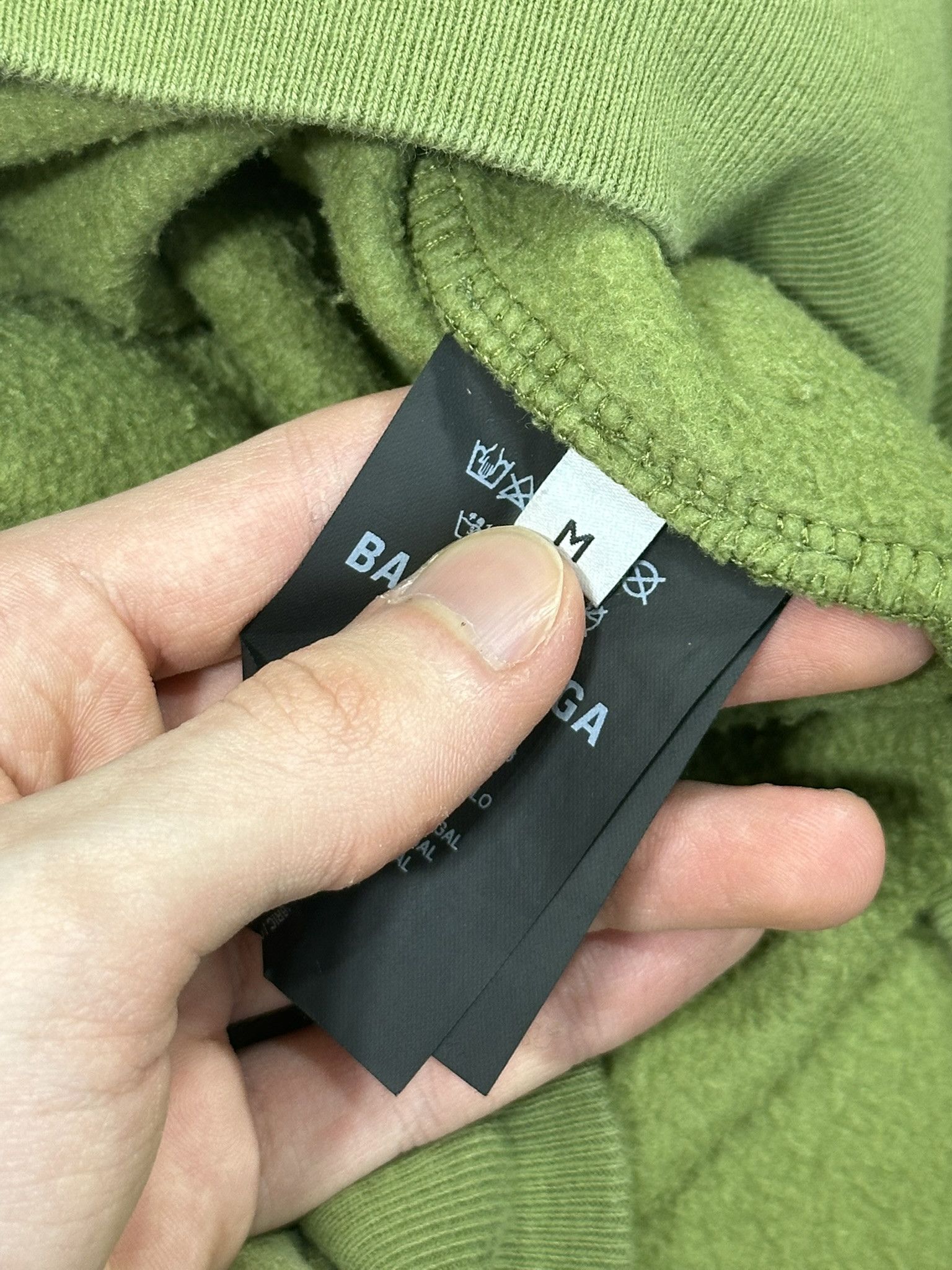 Balenciaga Balenciaga Sweatshirt Back Logo Print Army Green Hoodie Size US M / EU 48-50 / 2 - 9 Thumbnail