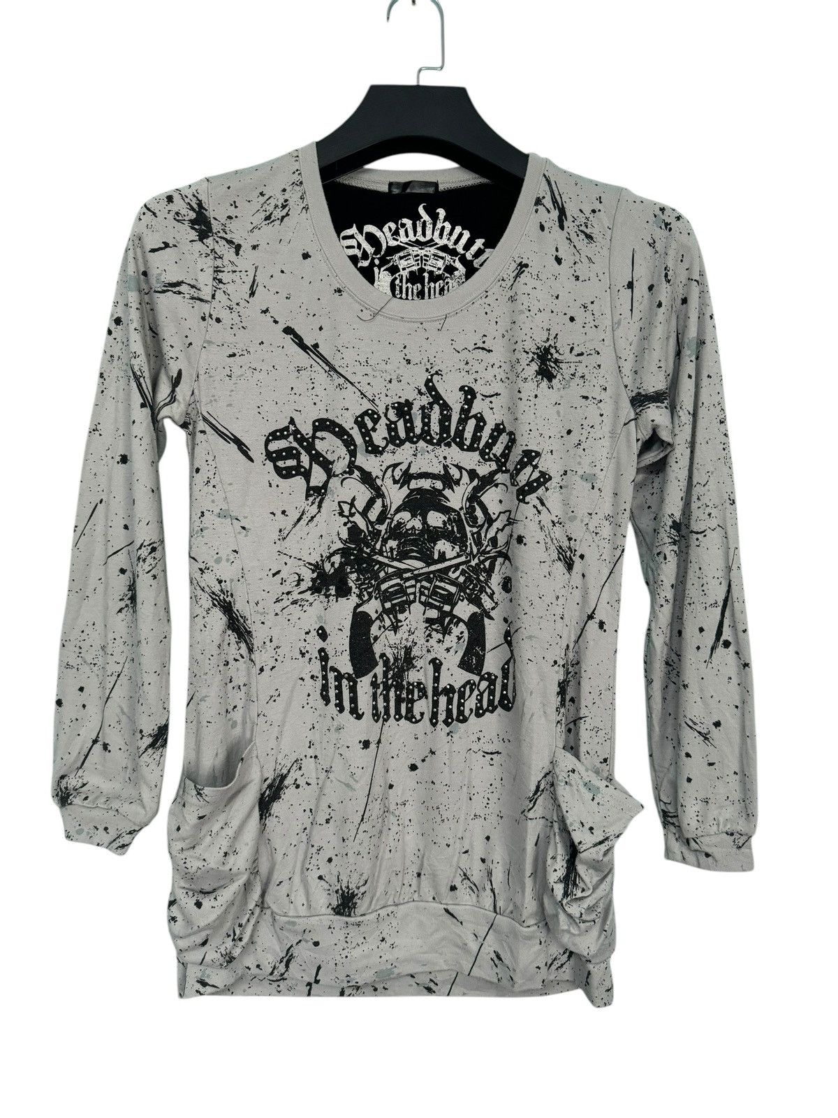 If Six Was Nine 💥RARE PUNK DESIGN DEADBUTT IN THE HEAD SKULL SPLASH ART Size L / US 10 / IT 46 - 1 Thumbnail