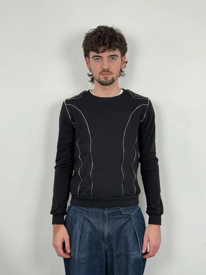 Saint Laurent Paris SS2015 Saint Laurent Multi Zips Black Crewneck Sweater by Hedi Slimane Size US S / EU 44-46 / 1 - 2 Thumbnail