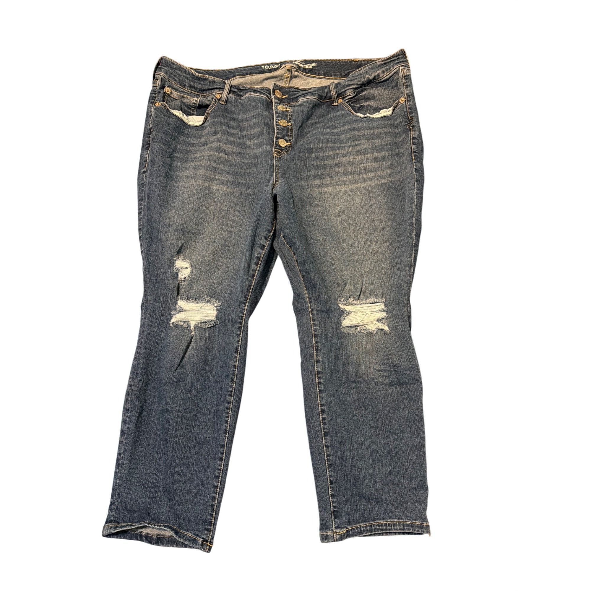 Torrid Torrid Perfect Skinny Ankle Blue Jeans Premium Denim Button Size 42" / US 20 - 1 Thumbnail