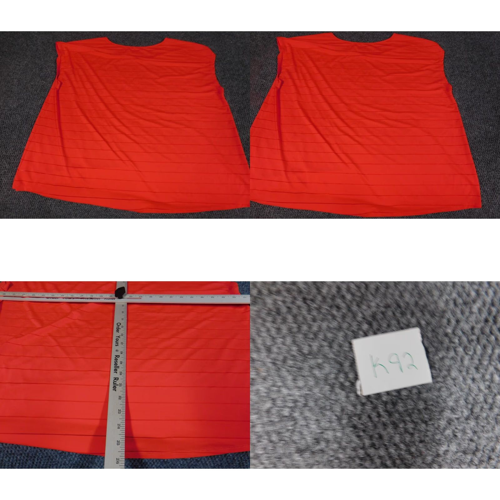 Vintage Zelos Womens Tank 2X Plus Orange Active Stretch Sleeveless Round Neck Pullover Yoga Athletic Plus Size Women Top Size XXL / US 16-18 / IT 52-54 - 8 Thumbnail