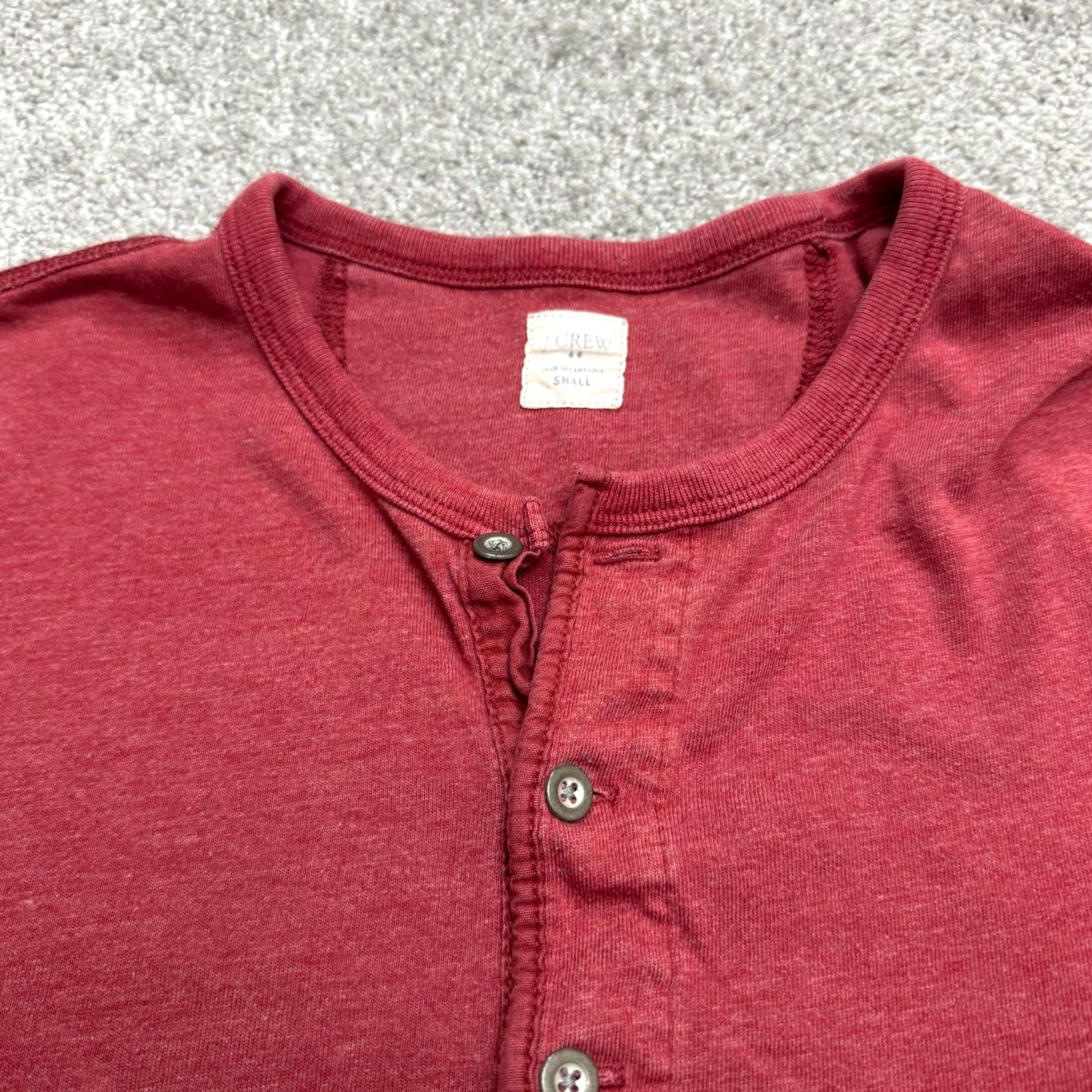 Everlane J.Crew Marled Cotton Henley Shirt Mens Small Red Long Sleeve Stretch Casual Top Size US XL / EU 56 / 4 - 3 Thumbnail
