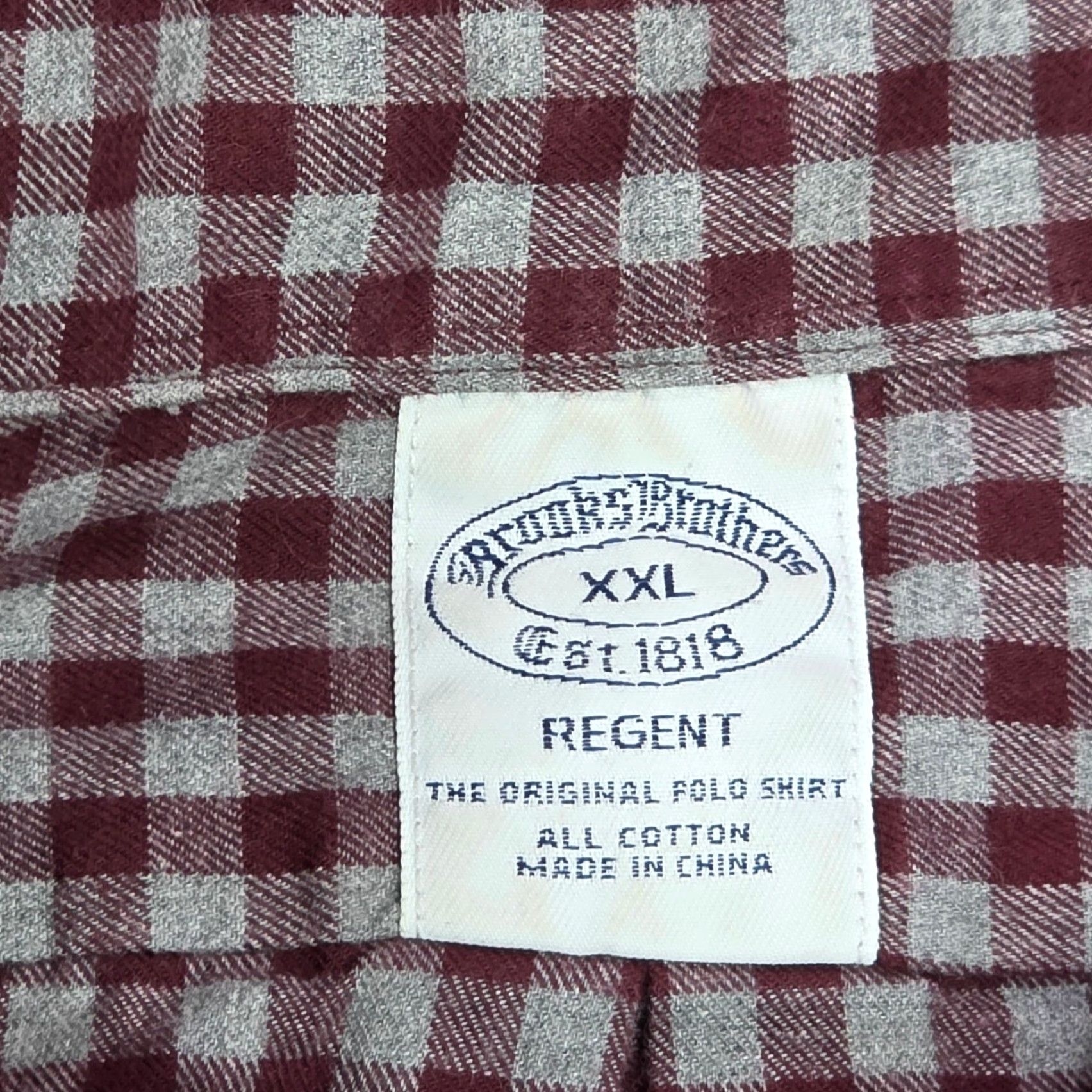 Brooks Brothers Brooks Brothers Button-Up Shirt Long Sleeve 2XL Mens Check Gingham Red Gray Cotton Button-Down Collar Classic Regent Size US XXL / EU 58 / 5 - 6 Thumbnail
