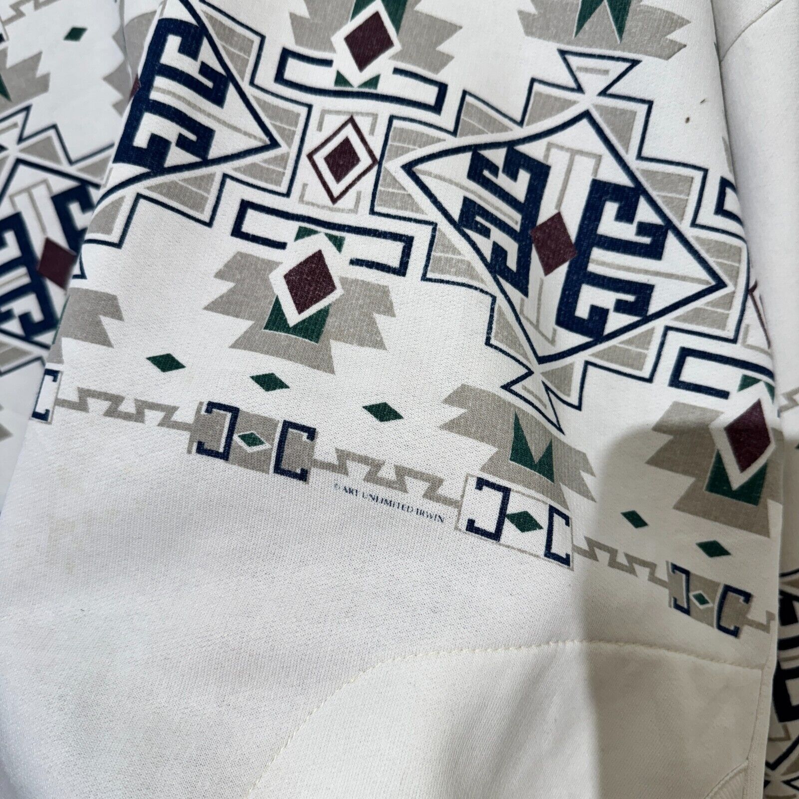 Vintage Vintage Unisex White Cotton Crewneck Size L Aztec 90s Y2k Size US L / EU 52-54 / 3 - 7 Thumbnail