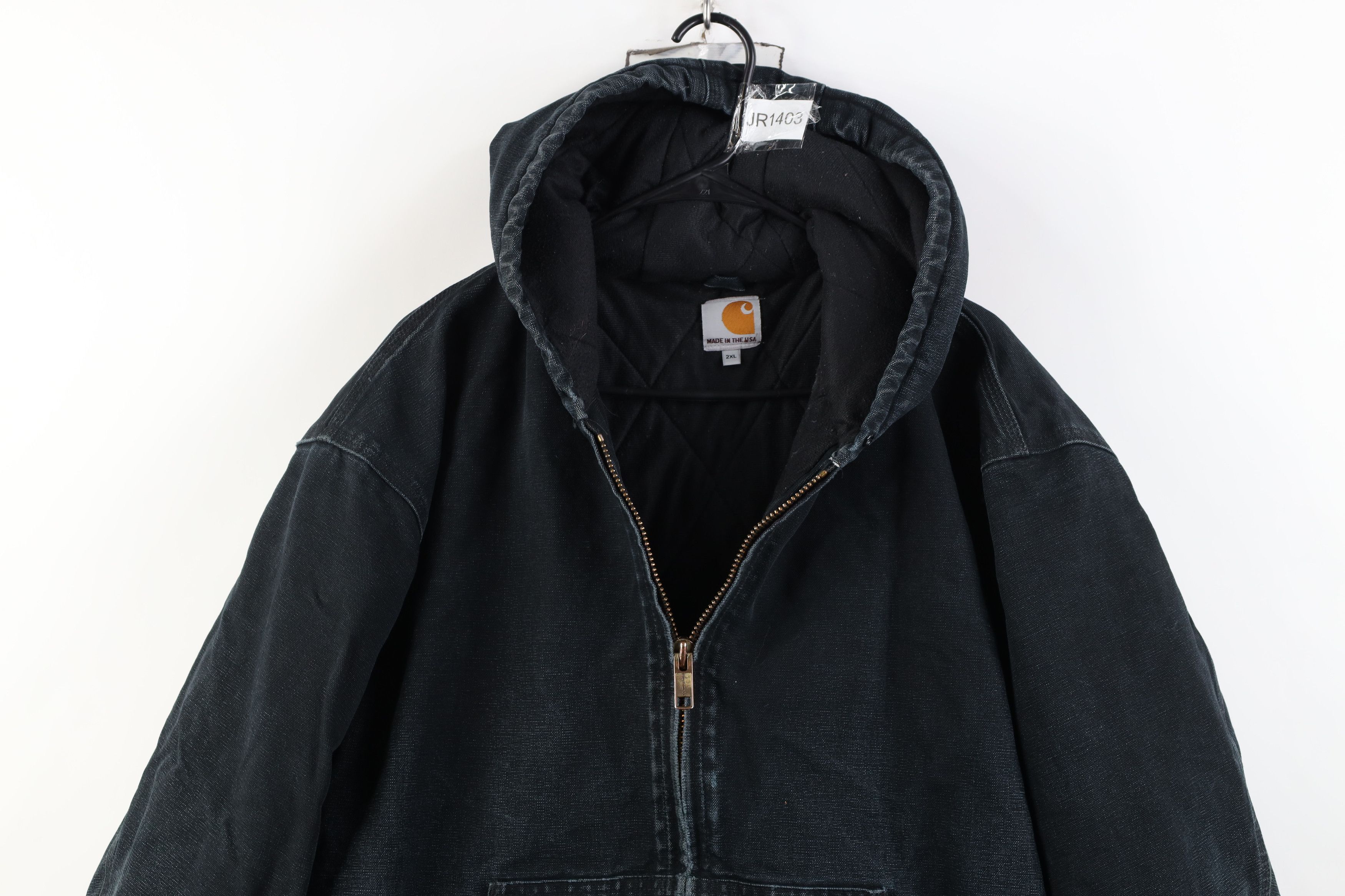 Carhartt Vintage Y2K Carhartt Quilted Canvas Hooded Jacket Black USA Size US XXL / EU 58 / 5 - 2 Thumbnail