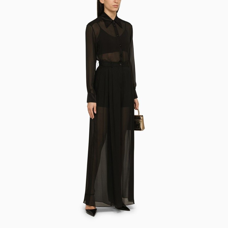 Dolce & Gabbana o1d2blof0824 Transparent Shirt in Black Size S / US 4 / IT 40 - 2 Thumbnail
