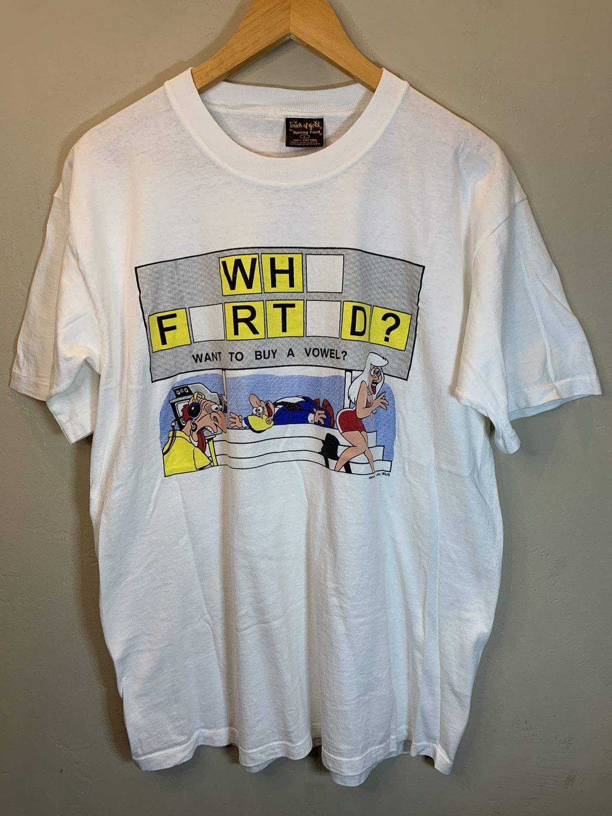 Vintage *RARE* Vintage Who Farted? Wheel Of Fortune Parody T-Shirt L Size US L / EU 52-54 / 3 - 1 Thumbnail