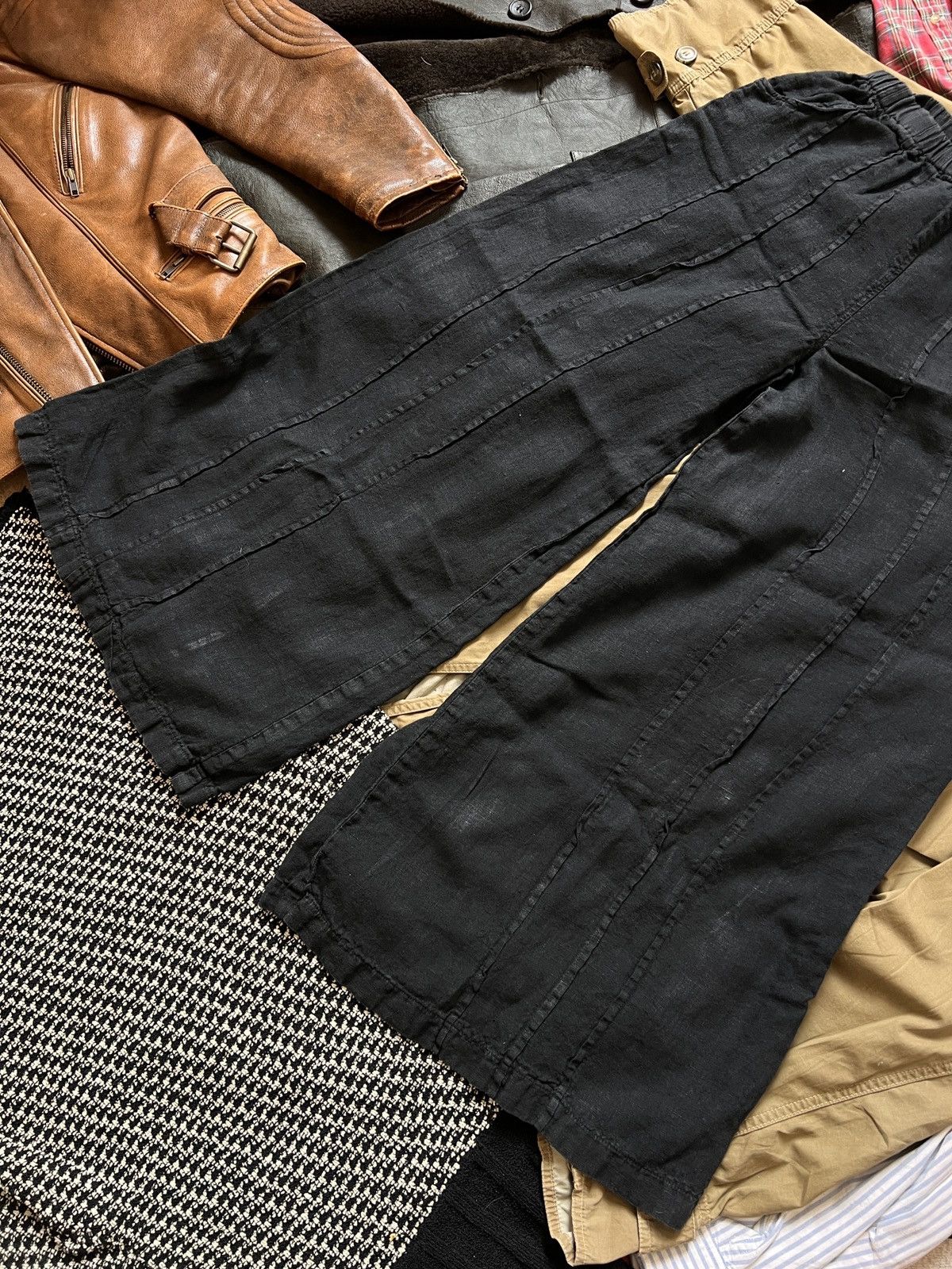 Other Black Wide-Leg Baggy Cotton Womans Pants Hippie Avant-Garde Size 27" / US 4 / IT 40 - 4 Thumbnail
