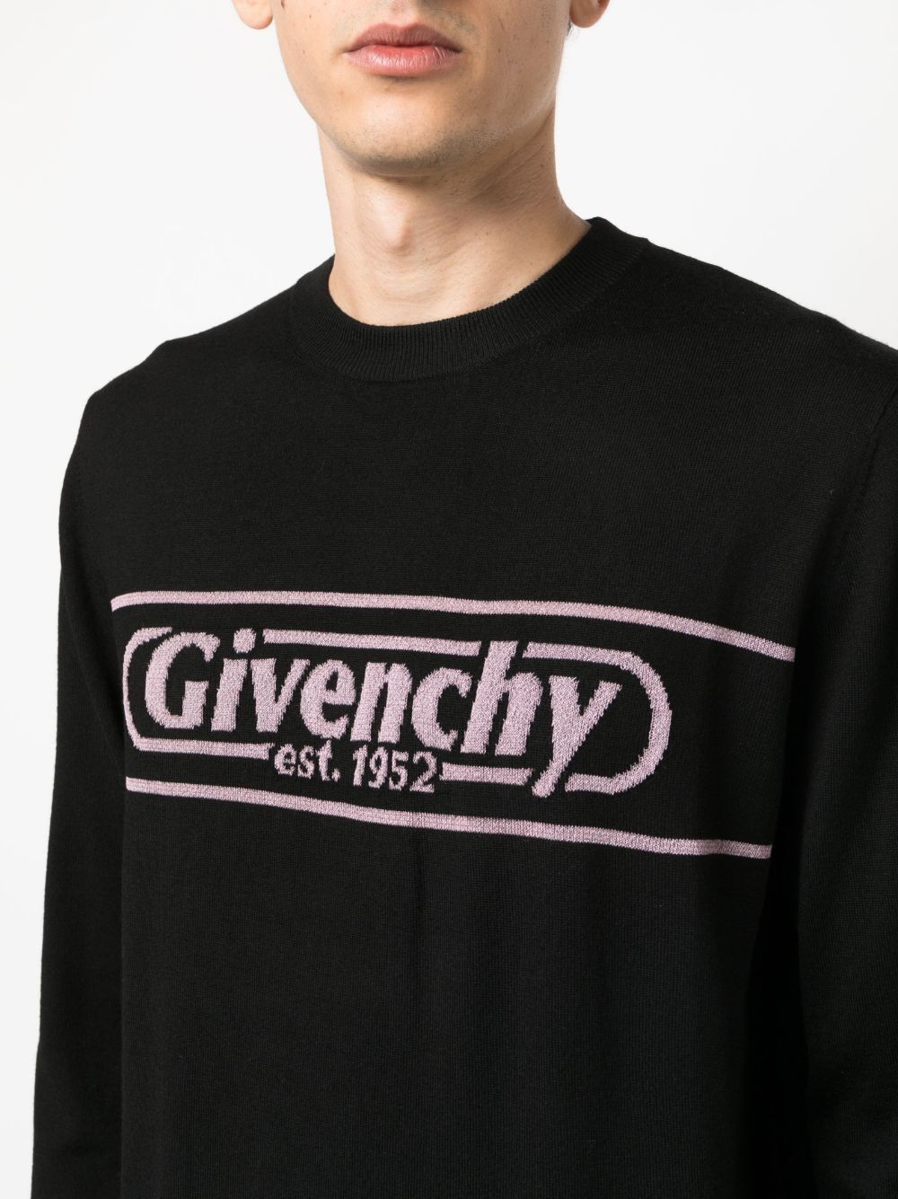 Givenchy o1srvl11e0824 Logo-Intarsia Wool Jumper in Black Size US XL / EU 56 / 4 - 5 Thumbnail