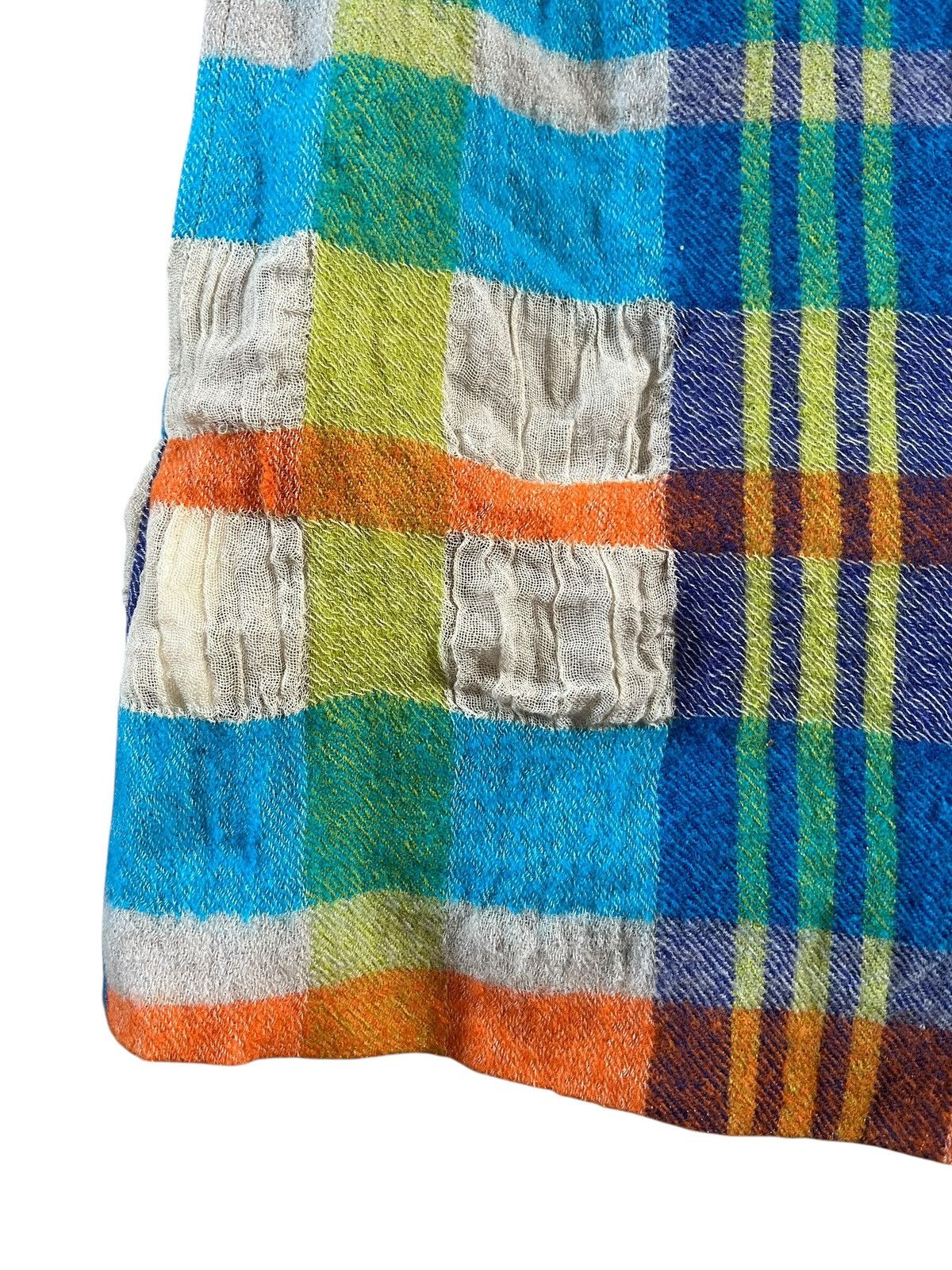 Issey Miyake M. & Kyoko Multicolor Plaid Wool Textured Coats Size M / US 6-8 / IT 42-44 - 8 Thumbnail
