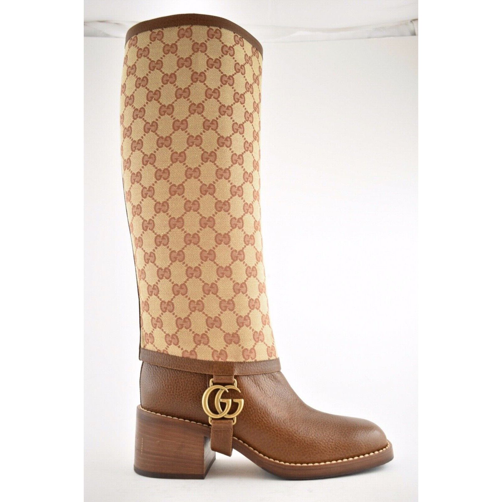 Gucci Gucci Lola Beige Monogram Canvas GG Logo Gaiter Riding Size US 6 / IT 36 - 3 Thumbnail