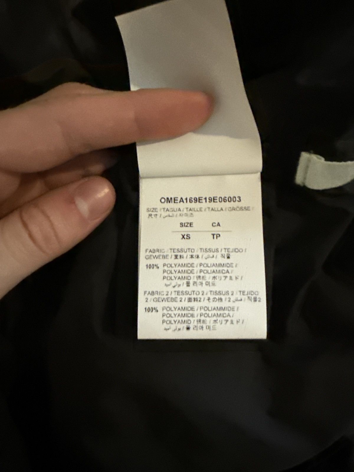 OFF-WHITE Unfinished Windbreaker Jacket Oversized Size Xs