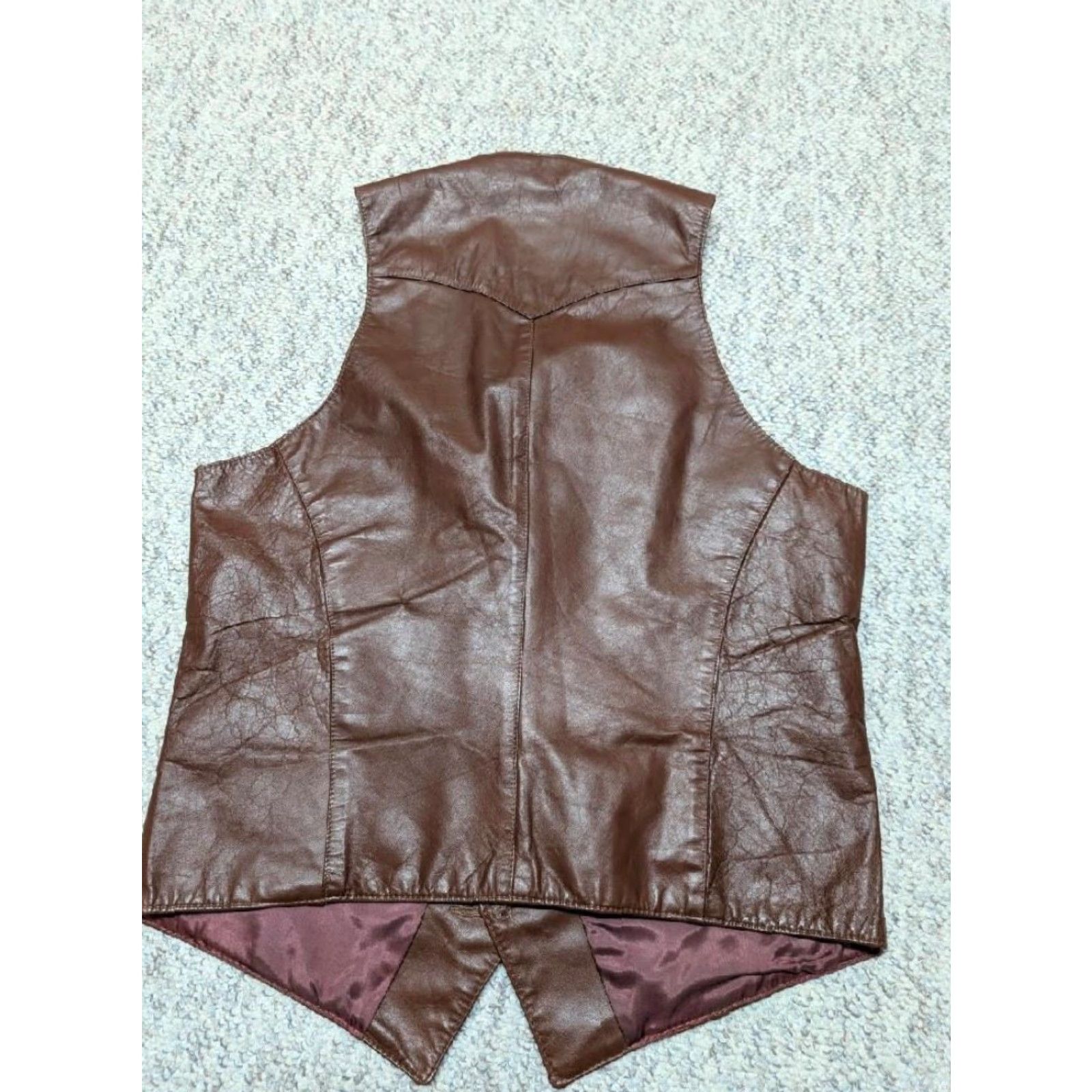 Vintage VINTAGE USA MADE WESTERN leather vest COWBOY brown S john wayne 38-40 lapel Size US S / EU 44-46 / 1 - 2 Thumbnail