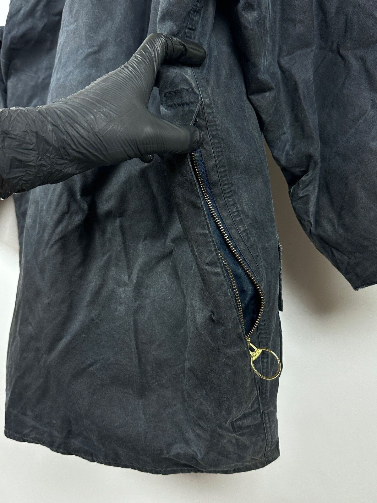 Barbour Vintage Barbour Beaufort Navy Waxed Jacket/Warm Pile Lining Size US L / EU 52-54 / 3 - 21 Thumbnail