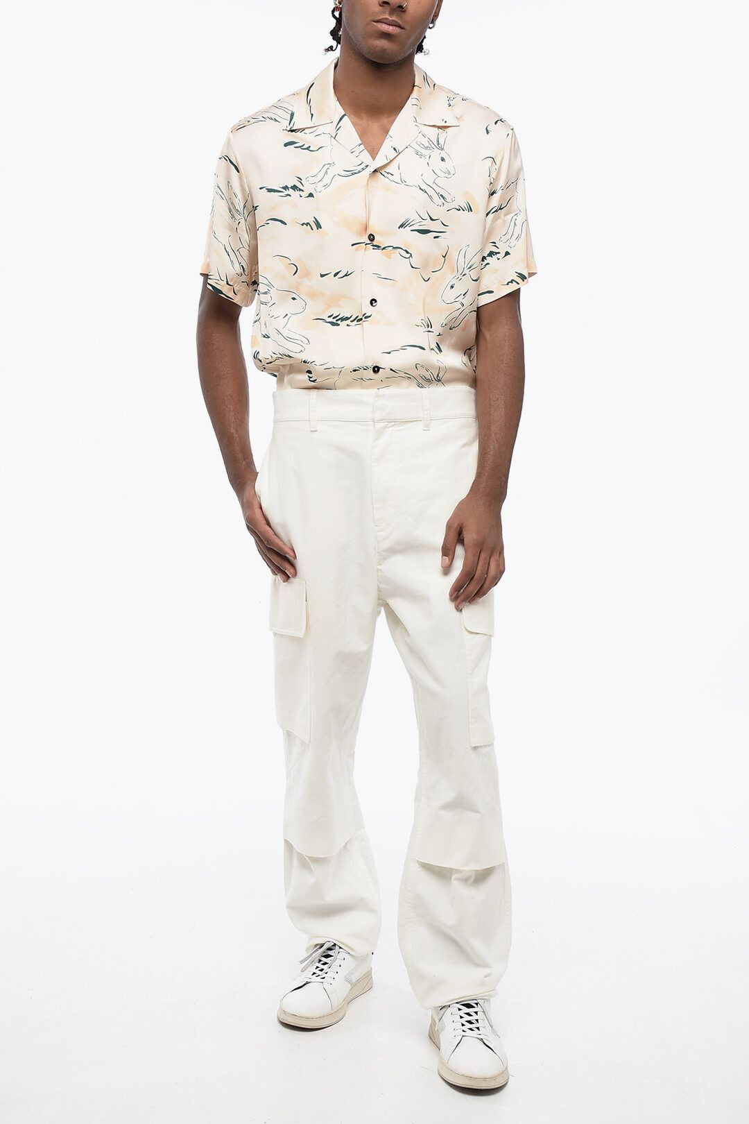 Jil Sander og1mm0625 Hidden Fastening Cotton Cargo Pant in White Size US 36 / EU 52 - 4 Thumbnail